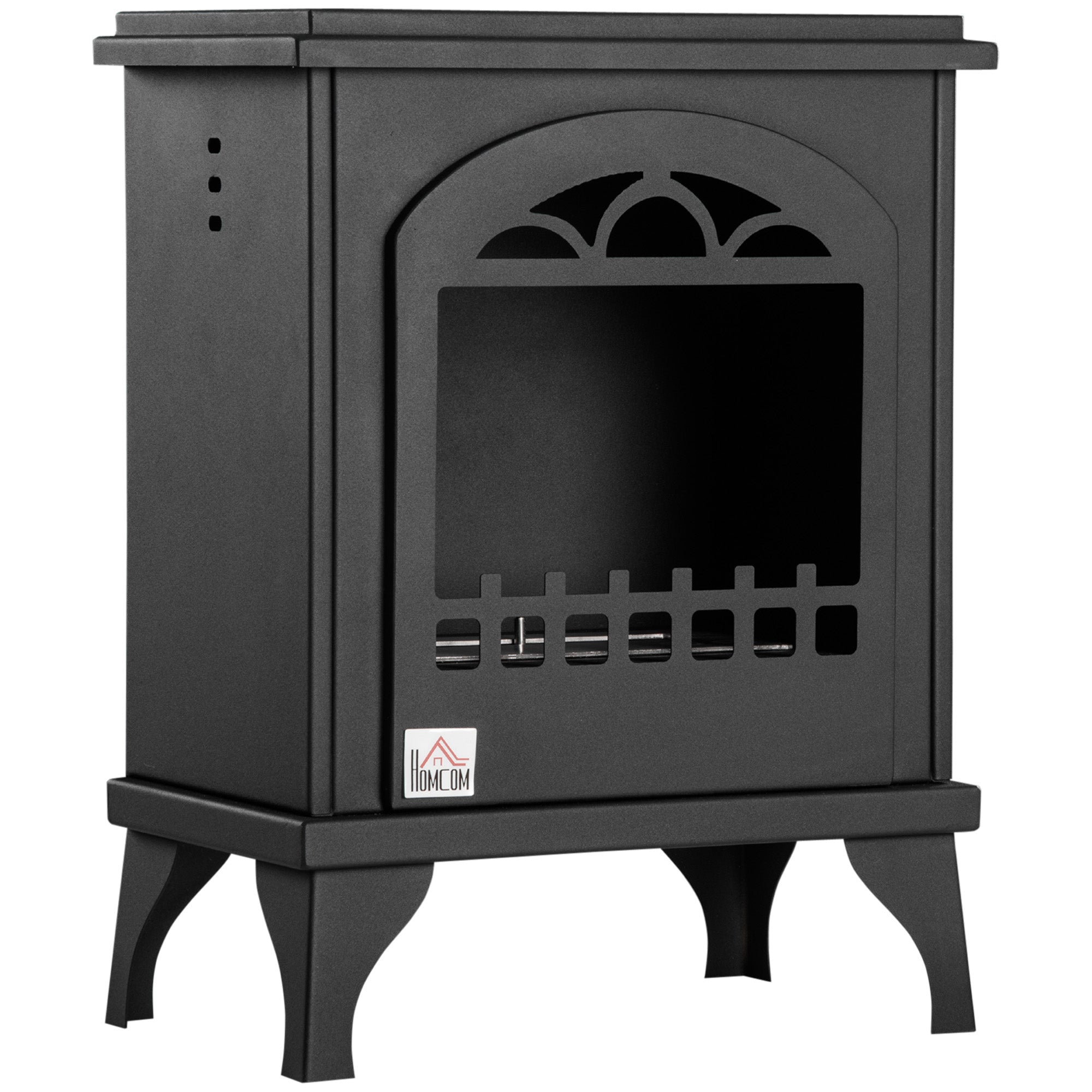 Free Standing Bioethanol Fireplace 7000 BTU Bioethanol Stove with 1.2 L Tank Stainless Steel Fire Snuffer 3H Combustion Time for Indoors 20-25 m² 41x25x54 cm Black