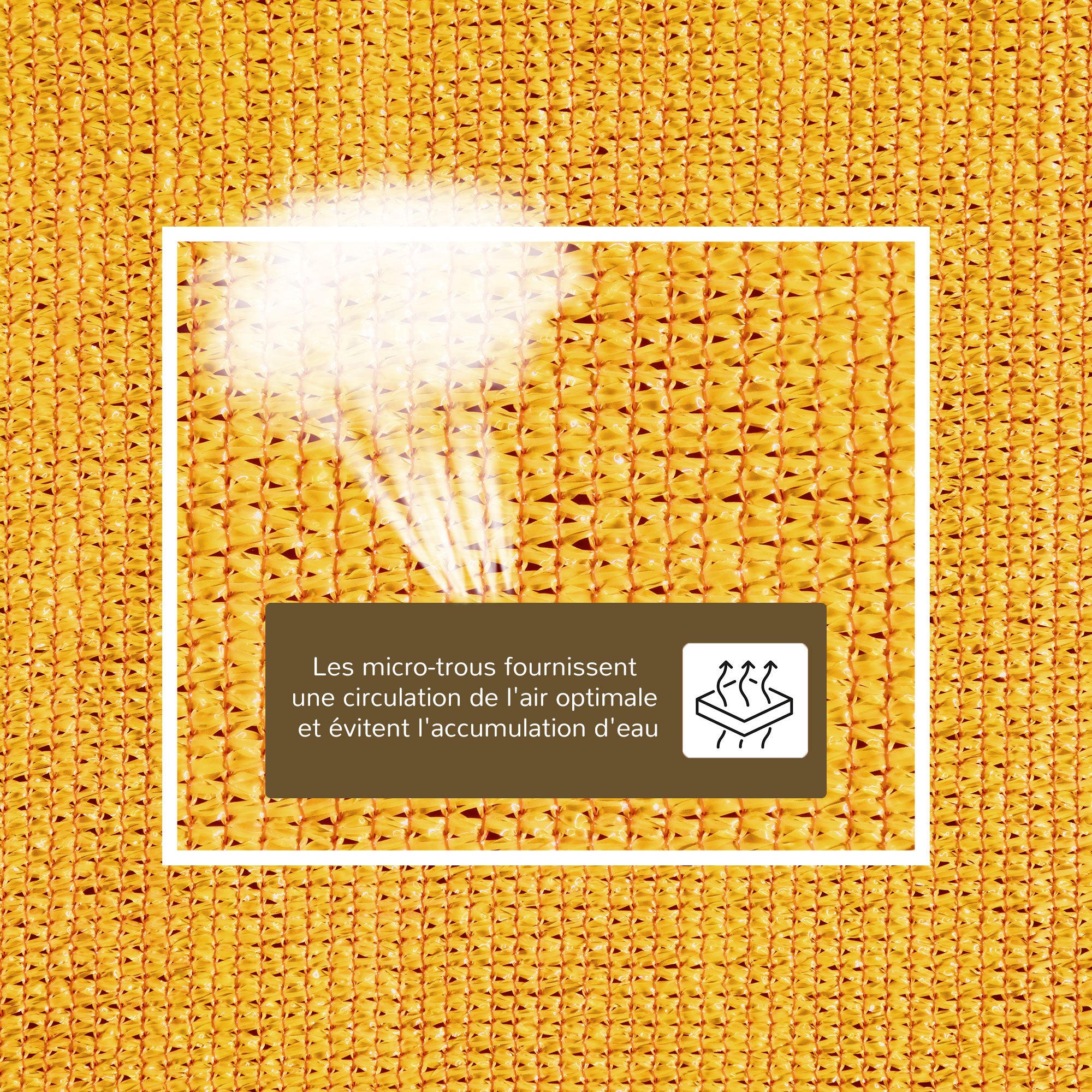 Rectangular HDPE Sun Shade Sail 6W x 4L meters Yellow