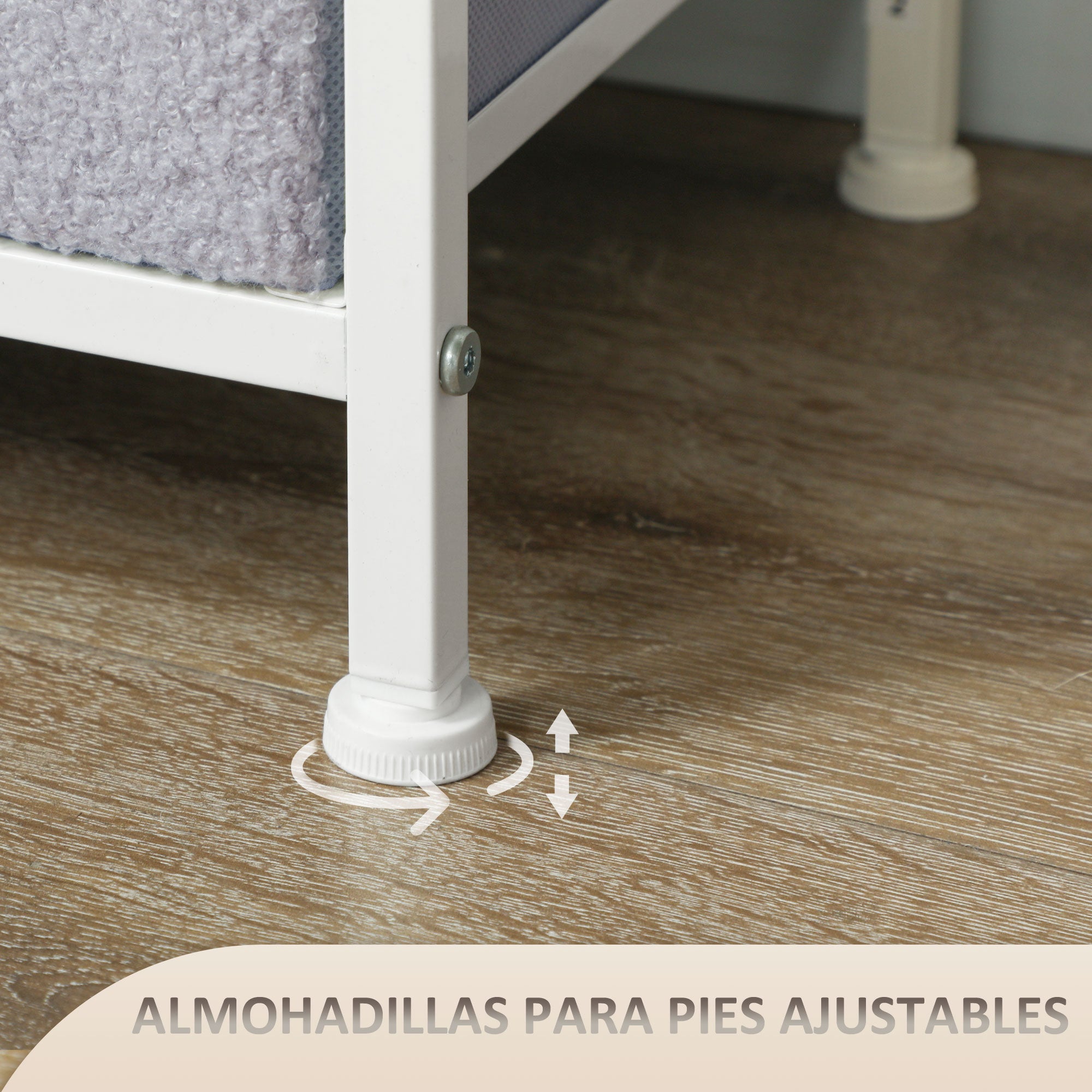 Chest of 9 Drawers Upholstered in Faux Sherpa Fabric Drawer Chest with Steel Structure Chest for Bedroom Hallway Gray