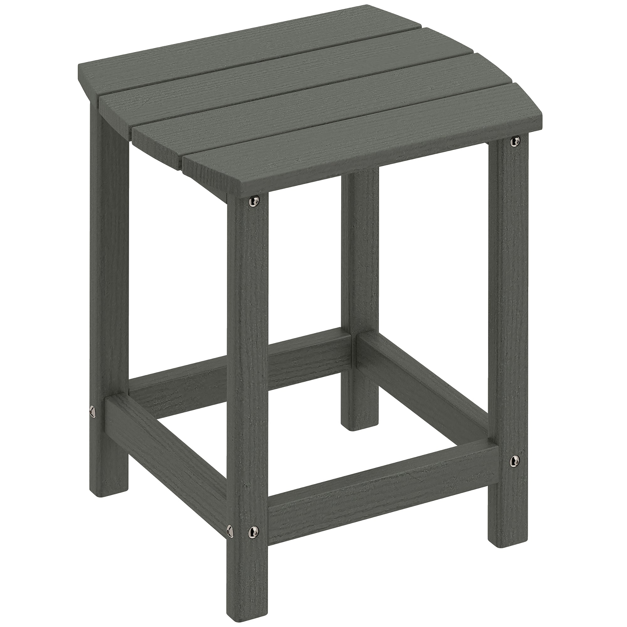 Patio Side Table 19 x 14.6 x 18.1 in, Weatherproof HDPE Balcony Table, Outdoor Dining & Camping Accent Table, Gray