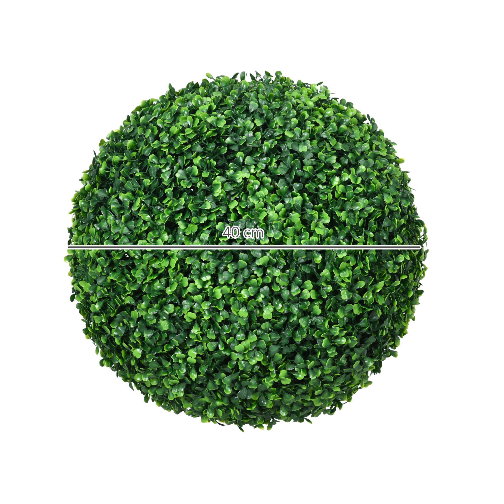 2-Pack Large Artificial Boxwood Ball Ø40 cm, UV-Resistant Fake Plant in Pot, Plastic Artificial Plants, Realistic Decor for Living Room Bedroom Office Garden Gift