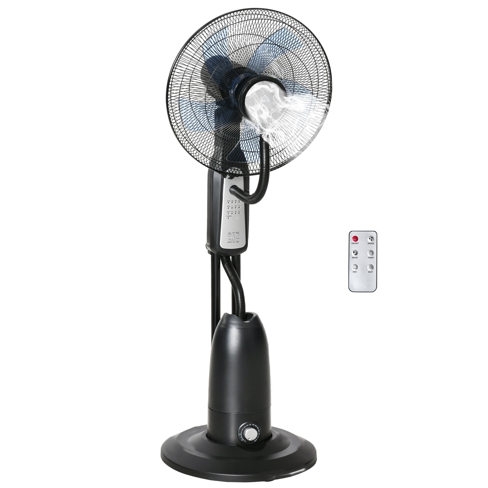 Water Cooled Pedestal Fan with Mist Spray, Remote Control, 3 Speeds, 2.8 L Water Tank, Timer Function, Oscillating, 90 W Water Fan, 120 cm