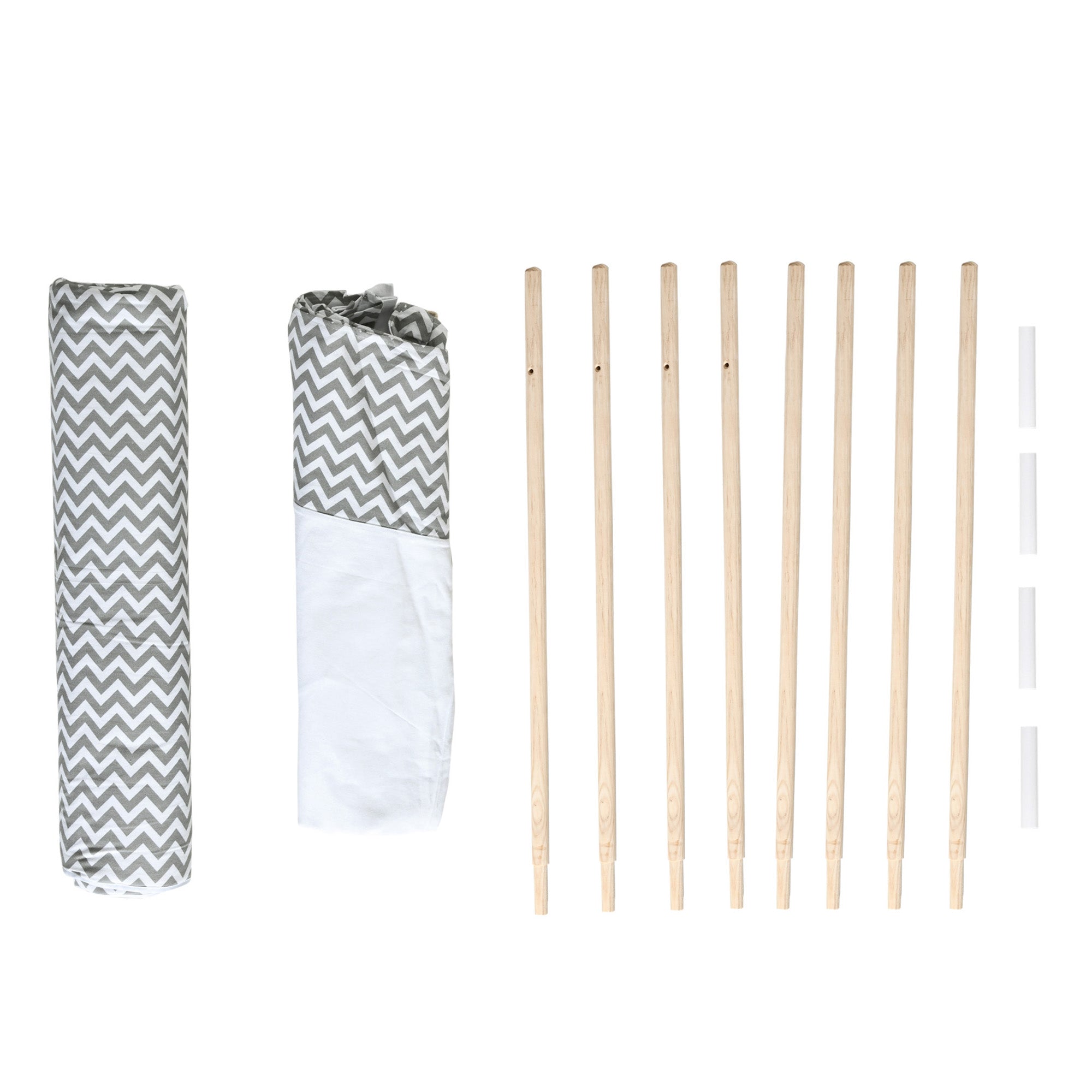 Children's Teepee Tent for +3 Years Old Wooden Kids Tipi with Window Mat and Carrying Bag for Indoors and Outdoors 120x120x155 cm Gray