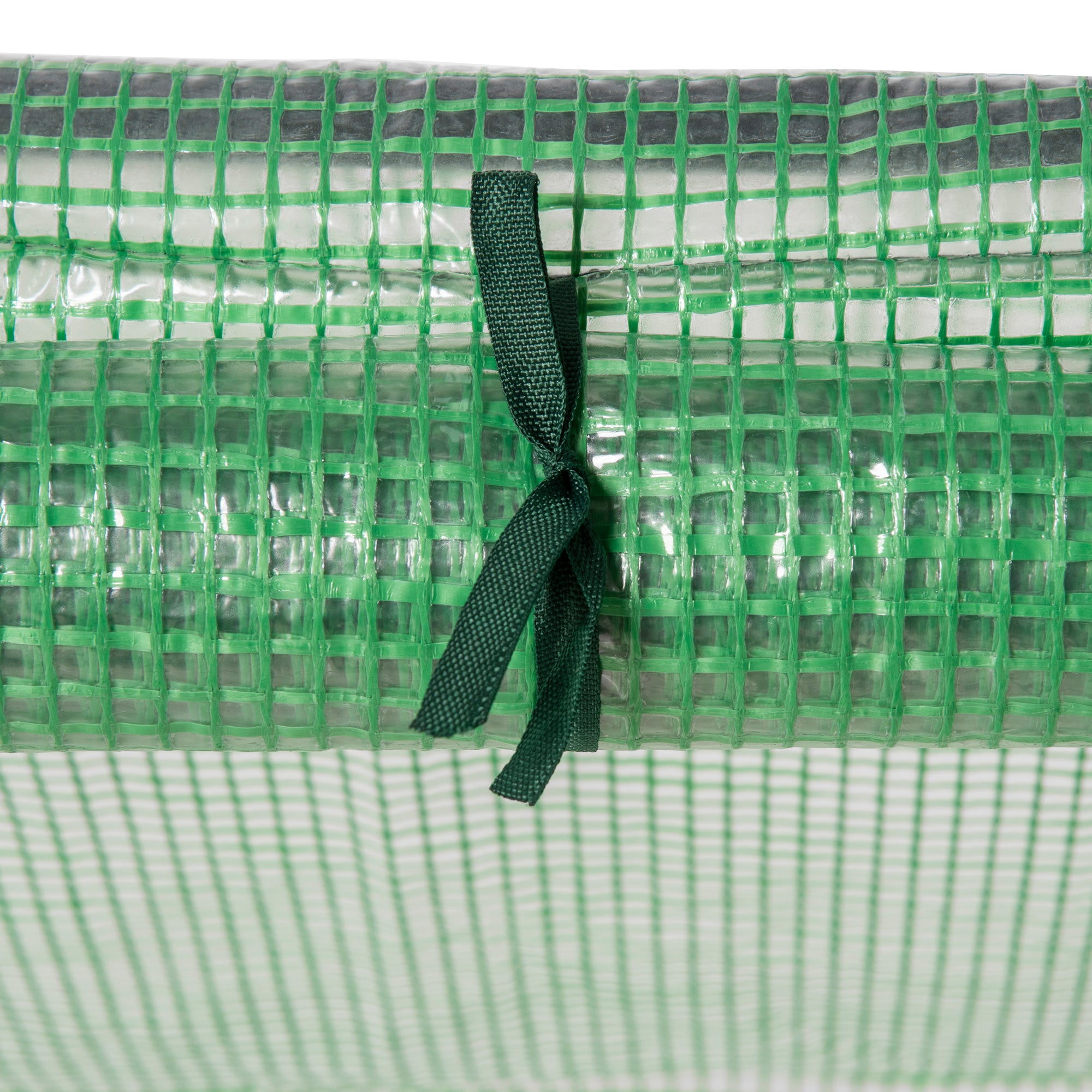 Mini Garden Greenhouse Mini Tunnel Greenhouse 180L x 90W x 90H cm Pointed Roof Steel High Density 140 g/m² Anti-UV 2 Roll-Up Windows with Zip Green