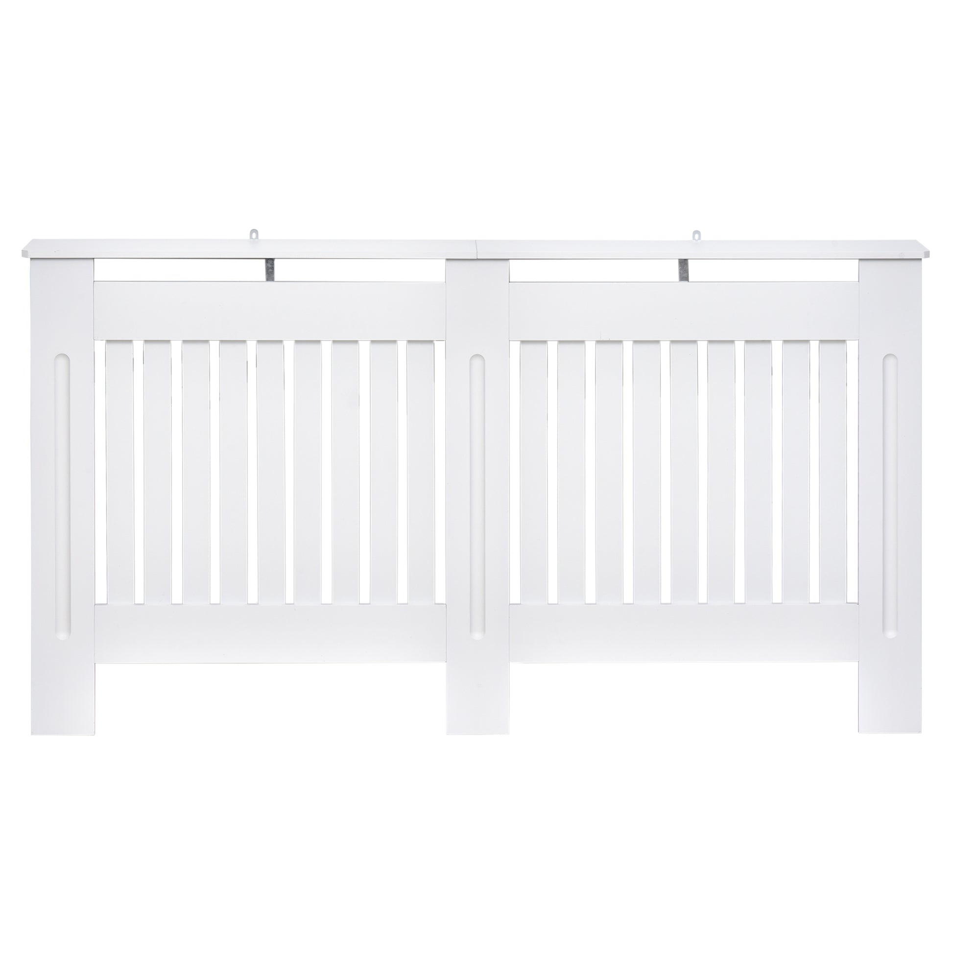 MDF Radiator Cover with Slats, Radiator Cover for Home and Office, 152x19x81 cm, White