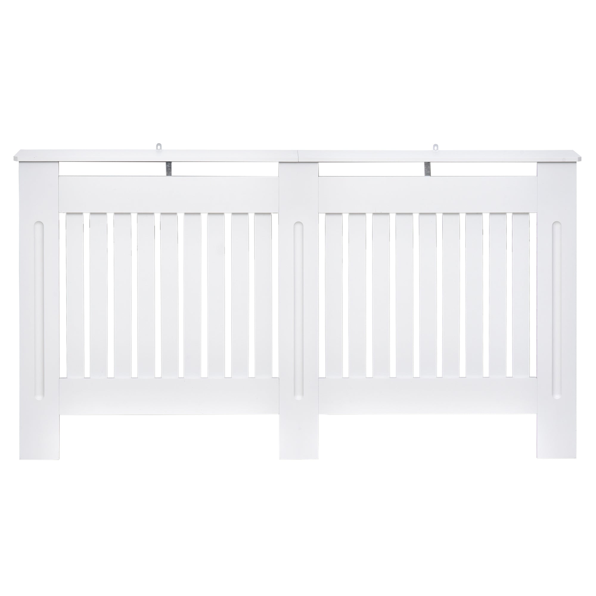 MDF Radiator Cover with Slats, Radiator Cover for Home and Office, 152x19x81 cm, White