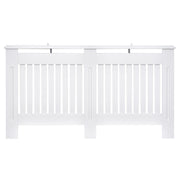 MDF Radiator Cover with Slats, Radiator Cover for Home and Office, 152x19x81 cm, White