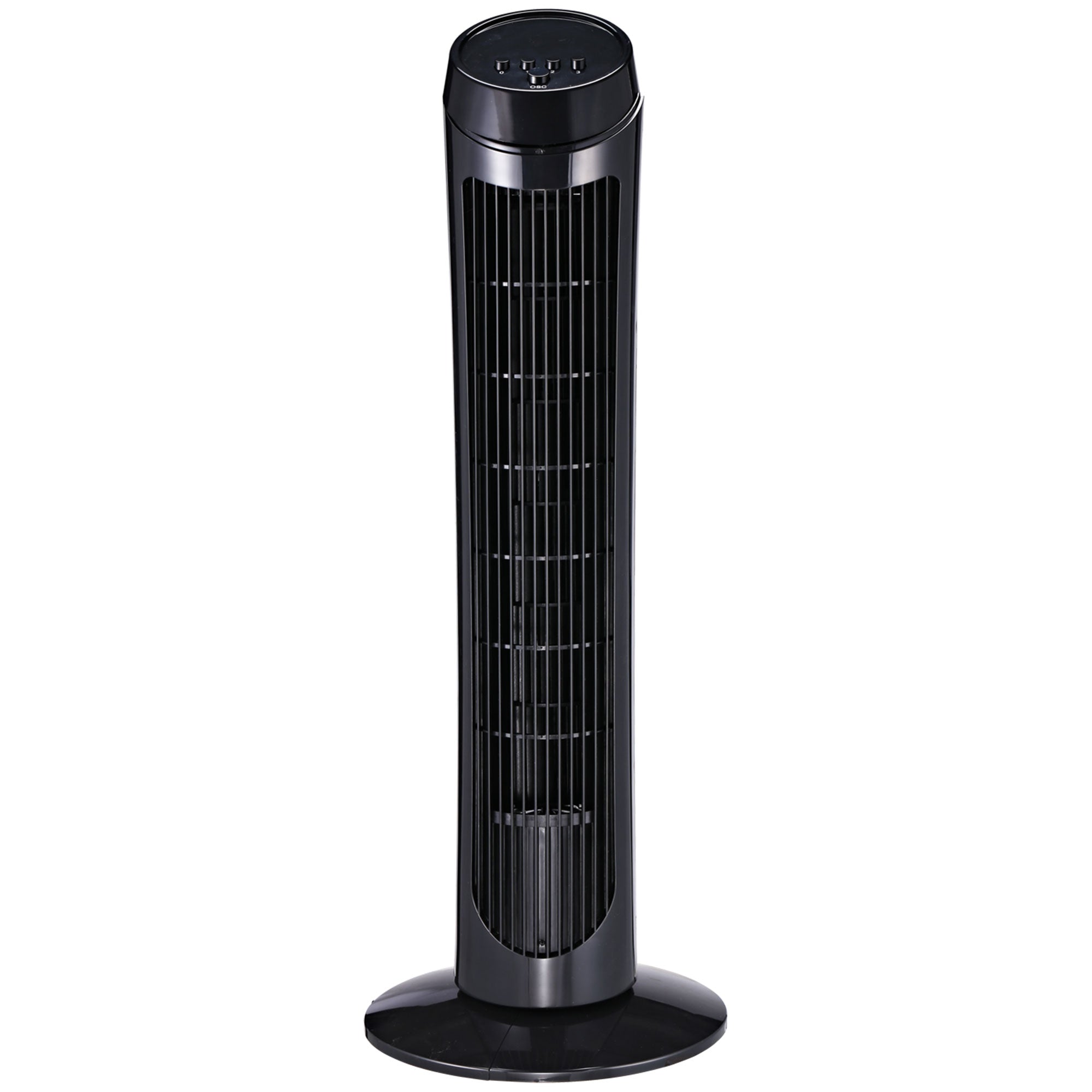 Stand Fan 45 W Tower Fan Fan quiet 3 Ventilation Levels, 70° Oscillation, ABS, Black, Ø27 x H75 cm