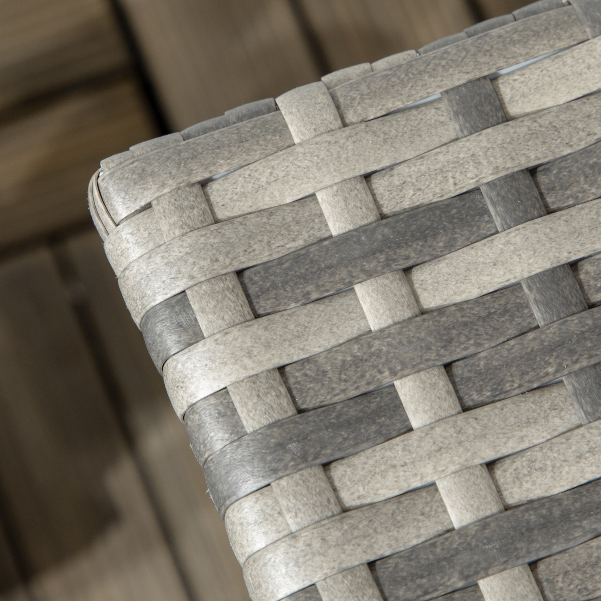 Cozy Chic Style Square Garden Side Coffee Table in Woven Resin - 50 x 50 x 47 cm Black