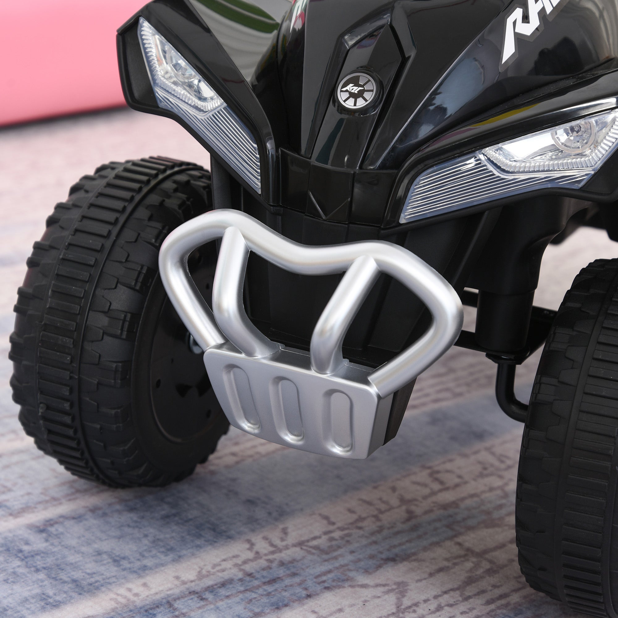 Quad Ride-On Car for Kids 18-36 Months with Lights and Music Function Supports up to 20 kg 67.5x38x44 cm Black