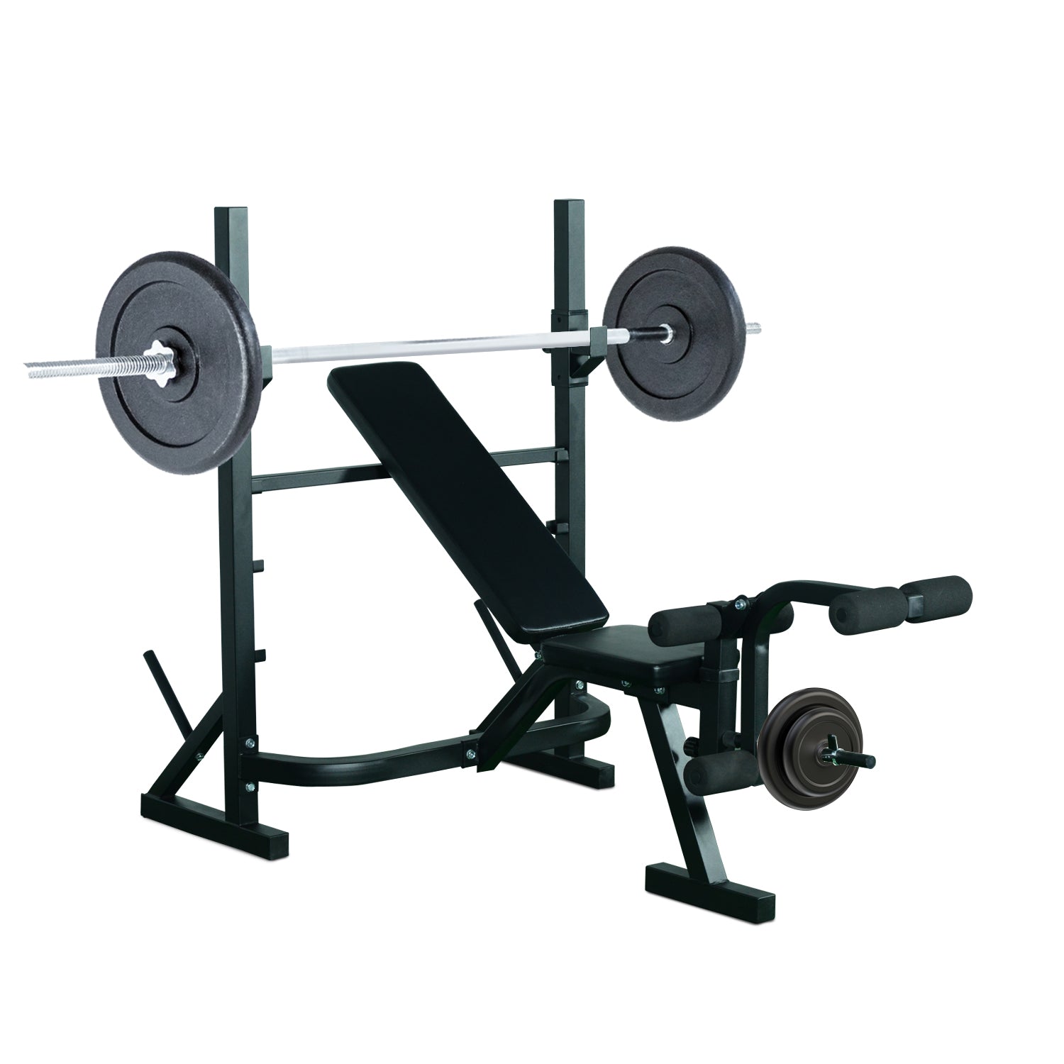 Weight Bench Multifunctional Weight Bench with 3-Level Adjustable Height for Full Body Fitness Training 175x98x130 cm Black