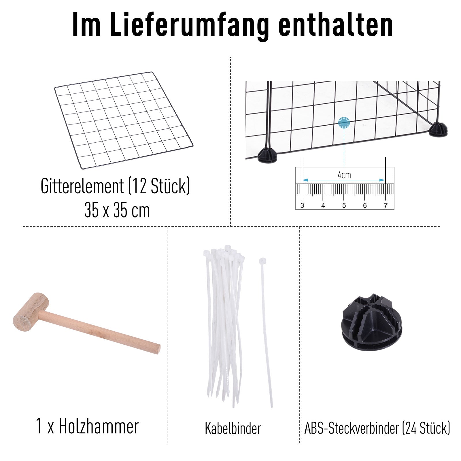 Grid Pen Playpen for Small Animals Playpen Small Animal Cage Metal Grid Flexible Adjustable Black 106 x 73 x 36 cm