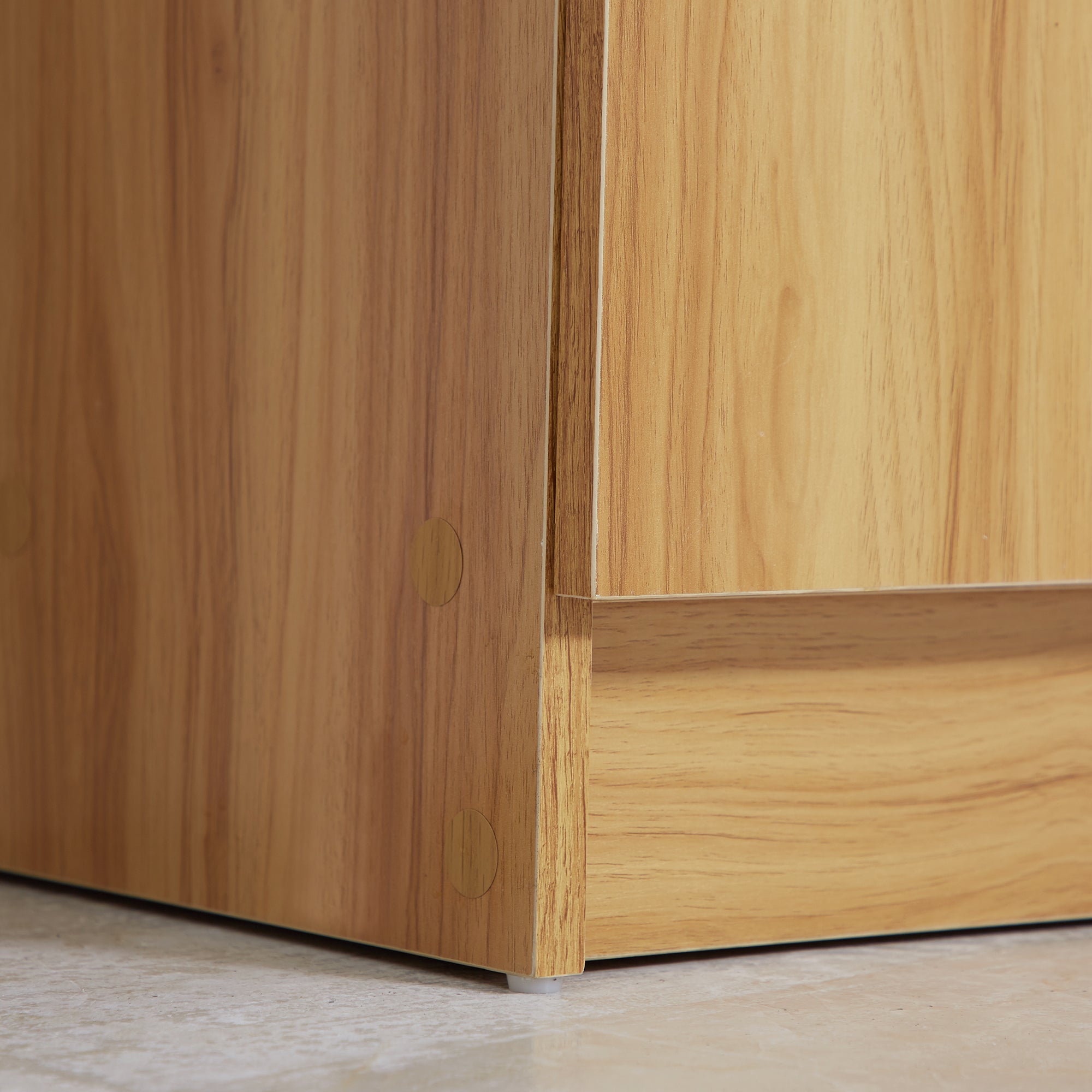 Shoe Storage Cabinet for Entryway - Shoe Cabinet with 4 Open Compartments and Double Door Closet - Adjustable Shelf - 83L x 30W x 90H cm - Brown