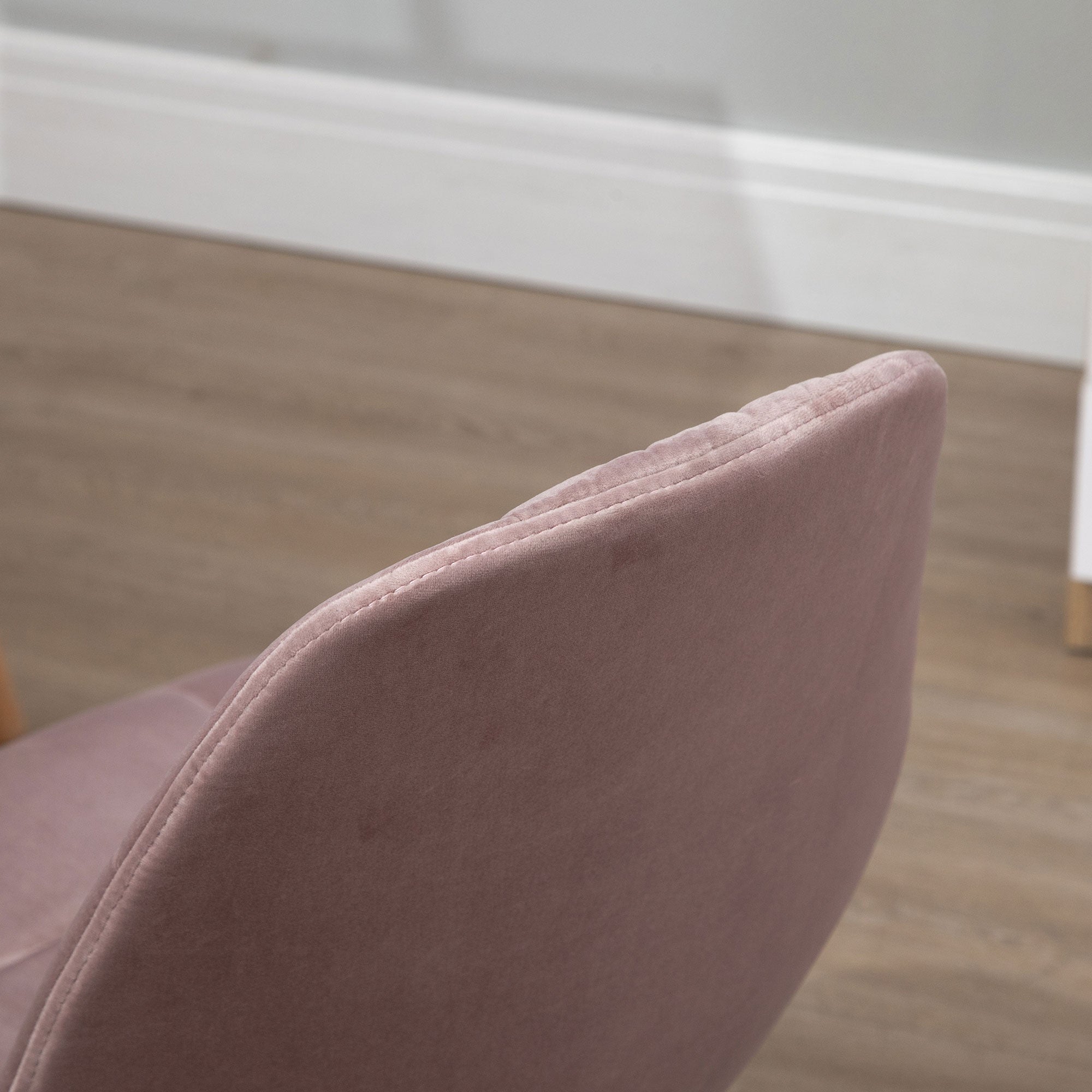 Swivel Office Chair, Ergonomic and Adjustable Design Without Armrests, Pink, 59x59x81-91cm