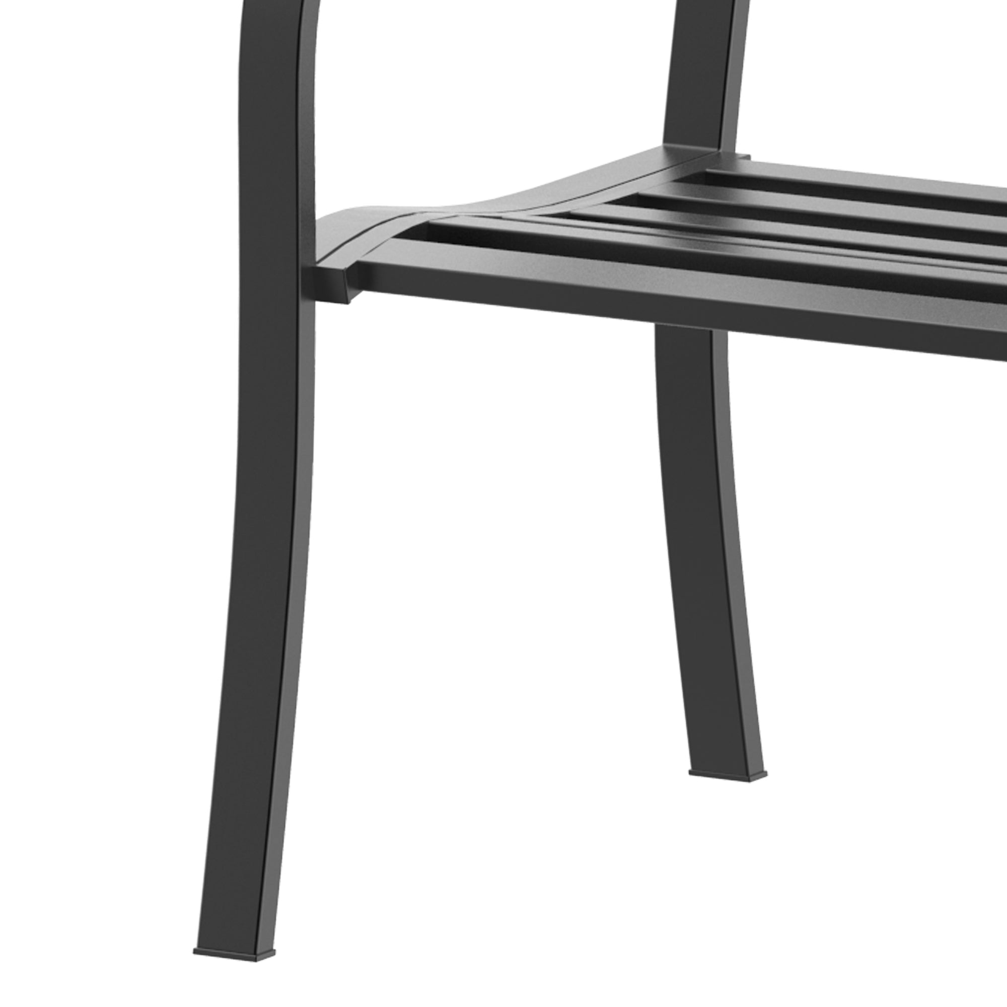 2-Seater Garden Bench Outdoor Bench with Steel Mesh Backrest Load 240 kg for Patio Terrace Balcony 127x60x87 cm Black