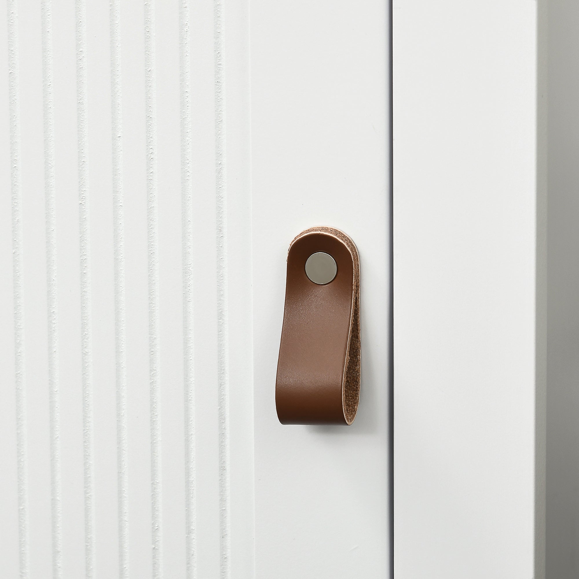 White Bathroom Column Cabinet High Toilet Cupboard with 3 Adjustable Shelves 34 x 23 x 165 cm