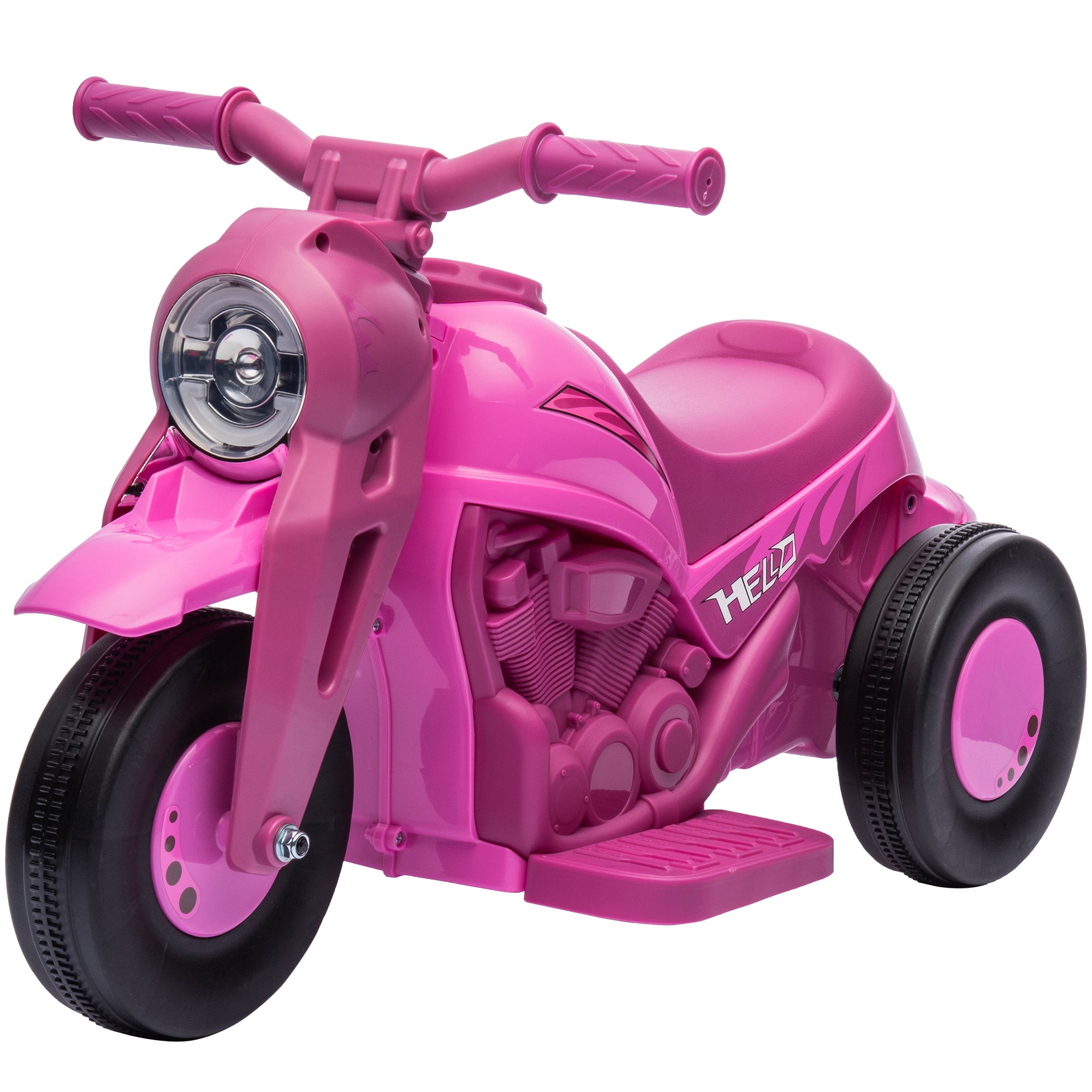 Electric Motorcycle for Kids, 3 Wheels, 6V, 3 km/h, Electric Bubble Car for Kids with Light and Sound Effects, Ages 2-5, Max Load 30 kg, Pink