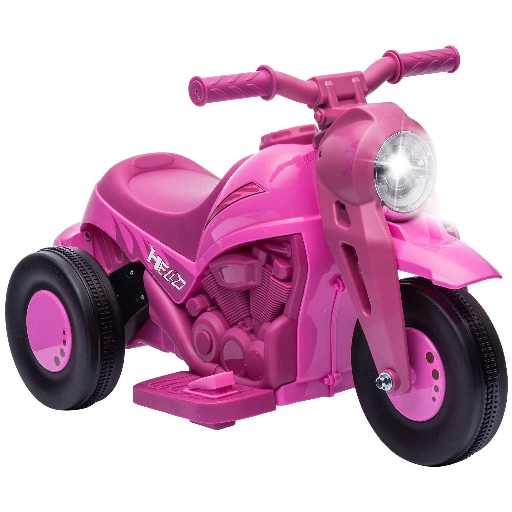 Electric Motorcycle for Kids, 3 Wheels, 6V, 3 km/h, Electric Bubble Car for Kids with Light and Sound Effects, Ages 2-5, Max Load 30 kg, Pink