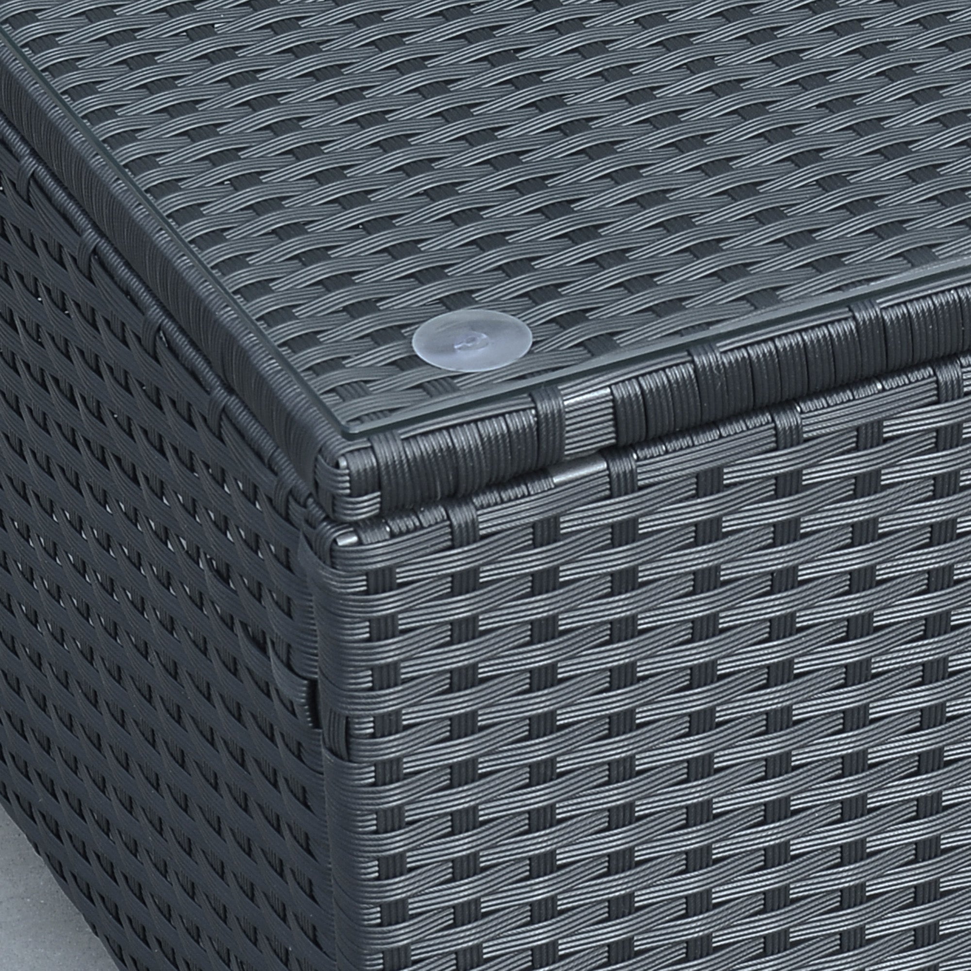 Garden Side Table Coffee Table Patio Table Balcony Table Poly Rattan Black 85 x 50 x 39 cm