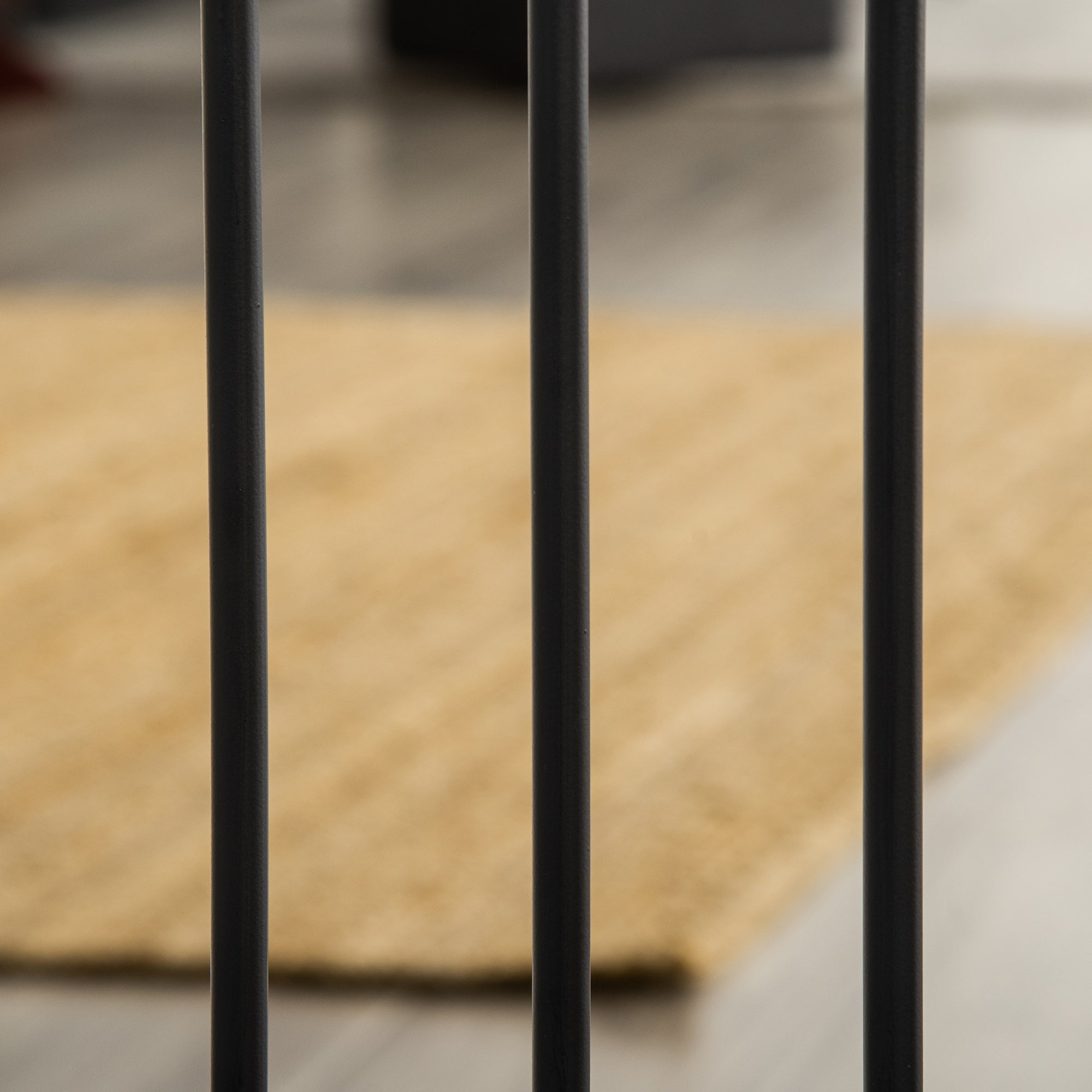 Pet Safety Barrier with Automatic Closing Door Double Locking System No Drilling from 74 to 80 cm Steel Pine Wood Black