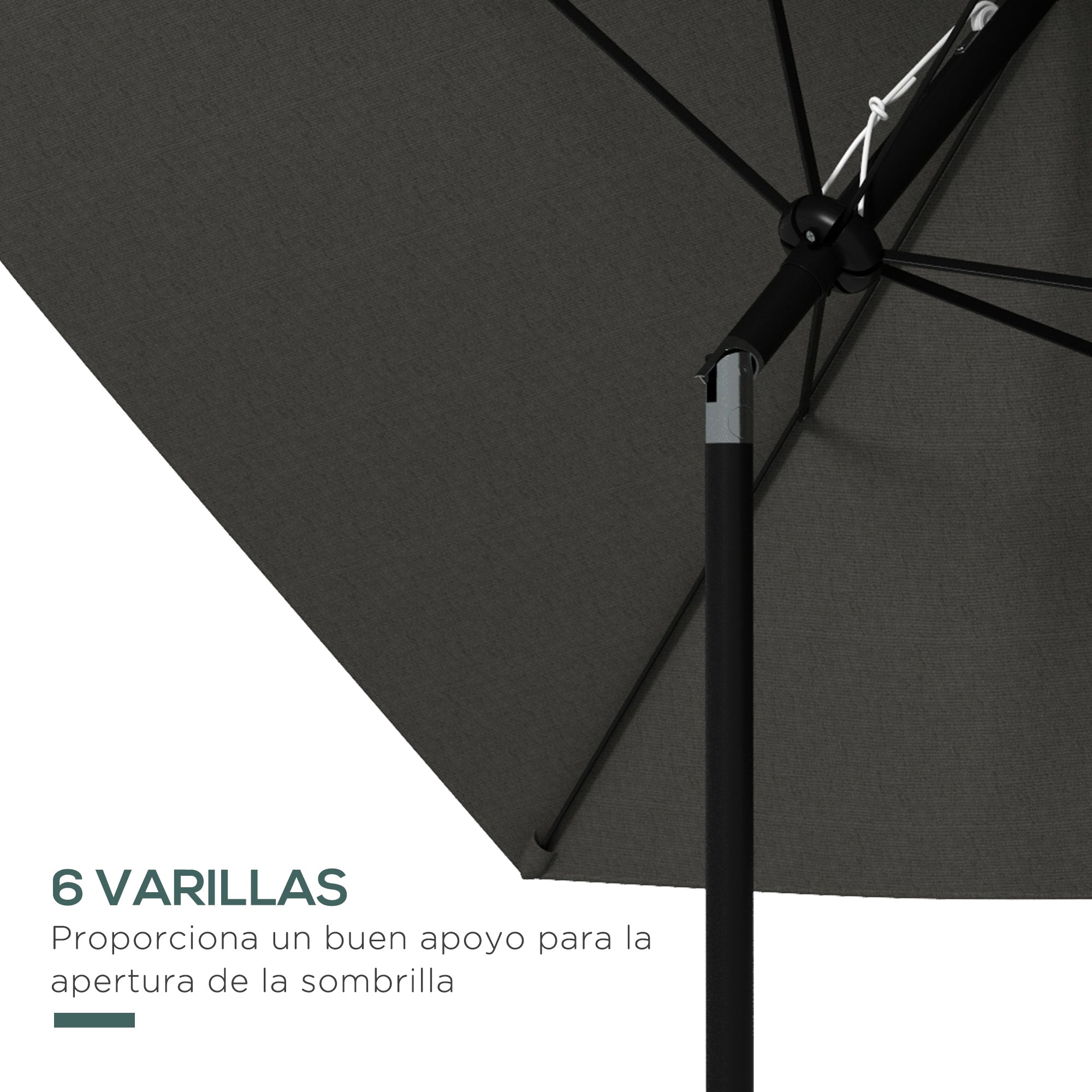Outdoor Terrace Umbrella 3x2 m Patio Umbrella with Adjustable Angle Aluminum Mast and UV 50+ Protection Umbrella for Garden Patio Dark Gray