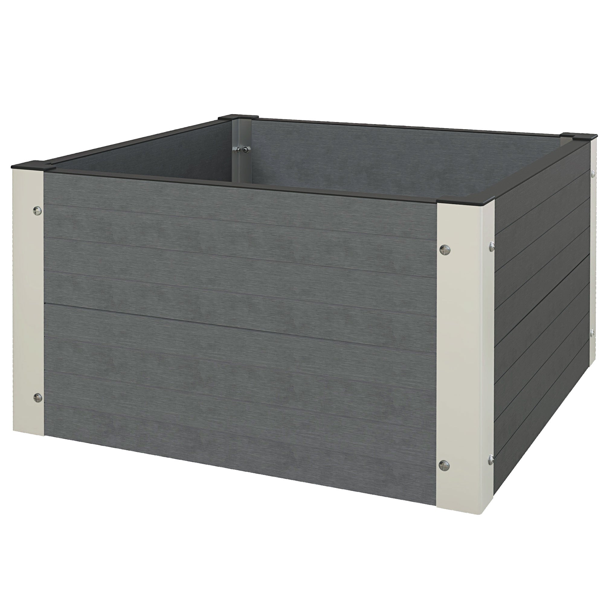 Raised Bed, Planter Box, Planting Box with Open Bottom, Herb Bed for Garden, Balcony, Gray, 60 x 60 x 30 cm