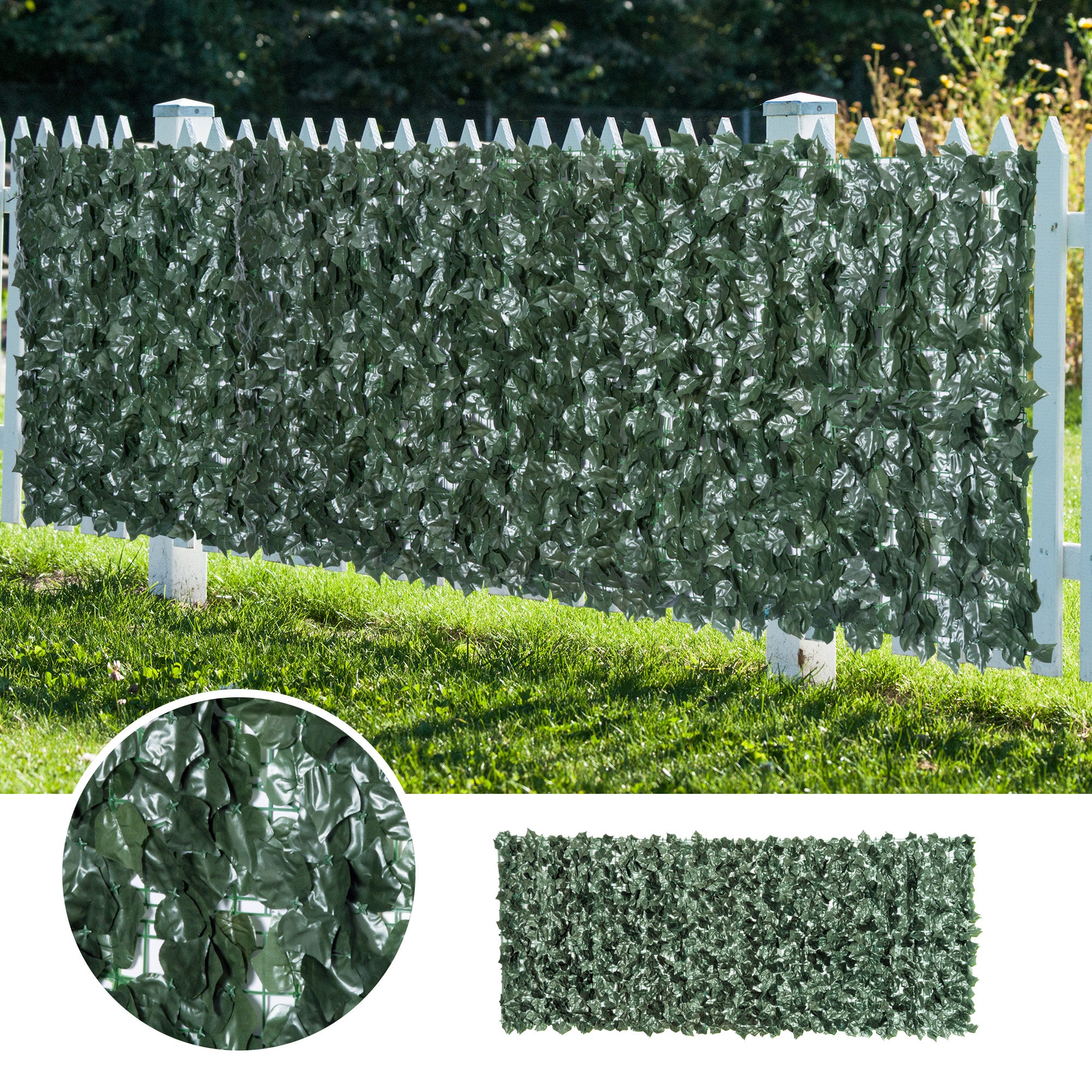 Artificial Hedge Privacy Screen, UV Protected Privacy Screen, Green Balcony Privacy Screen, Fence Privacy Screen with Leaves, Hedge Fence, Wall Artificial 240 x 100 cm for Garden Wedding