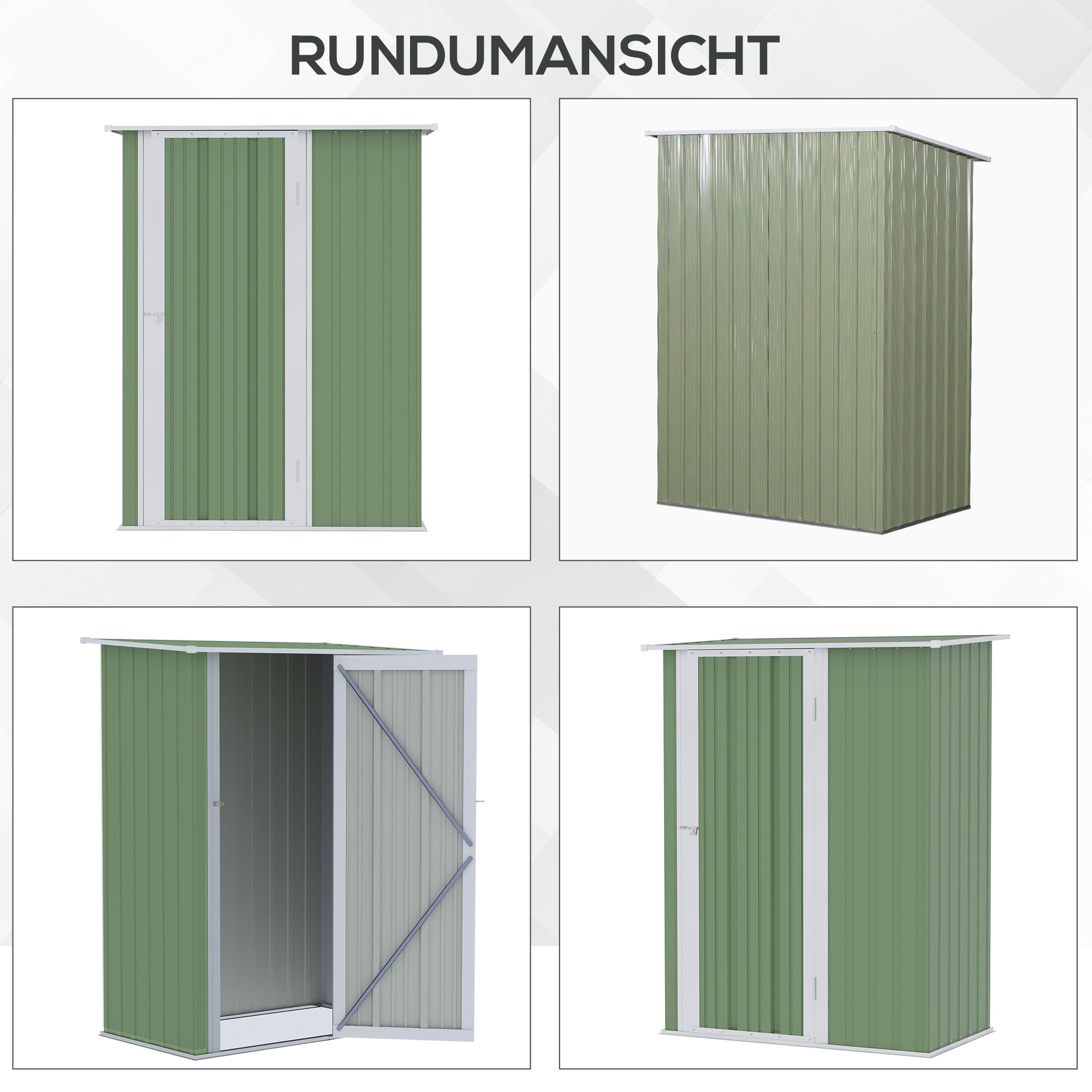 Garden Tool House Garden Shed with Door Outdoor Steel Green 142 x 84 x 189 cm