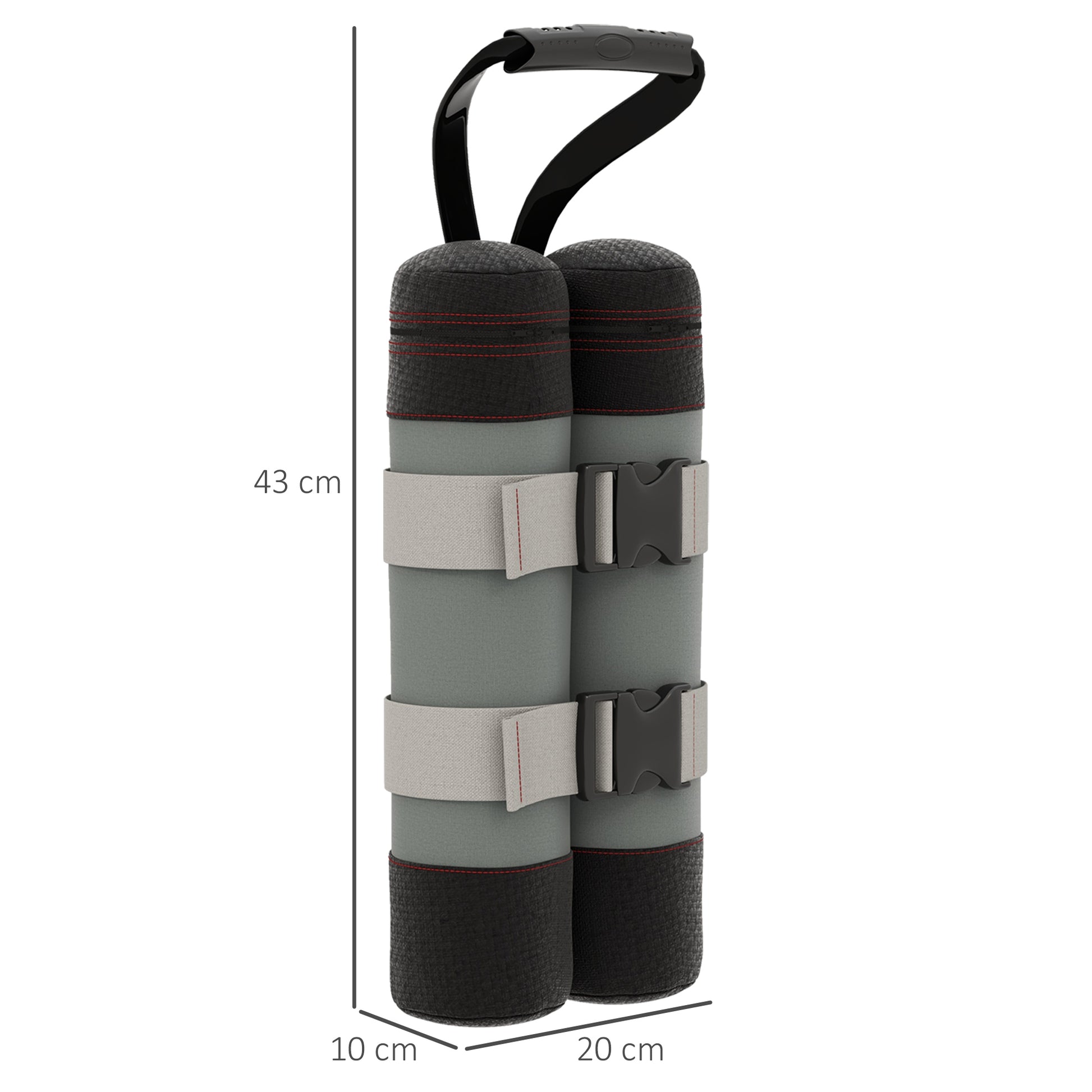 4-Piece Pavilion Sandbag Set, Pavilion Weights, Sand Weight Bags with Handle for Pop Up Pavilion, Pavilion Stand Feet made of Oxford, Gray+Black