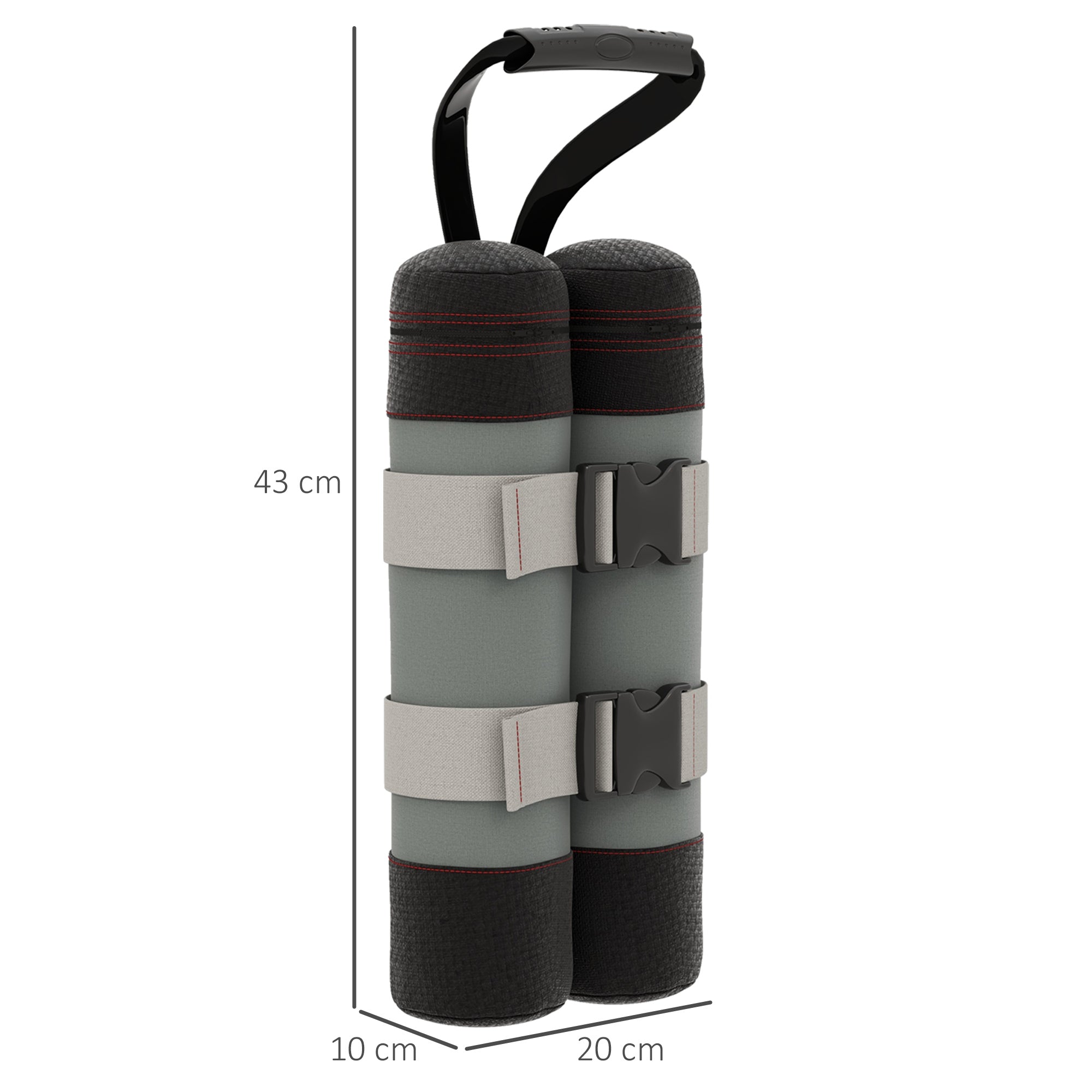 4-Piece Pavilion Sandbag Set, Pavilion Weights, Sand Weight Bags with Handle for Pop Up Pavilion, Pavilion Stand Feet made of Oxford, Gray+Black