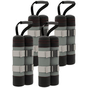 4-Piece Pavilion Sandbag Set, Pavilion Weights, Sand Weight Bags with Handle for Pop Up Pavilion, Pavilion Stand Feet made of Oxford, Gray+Black