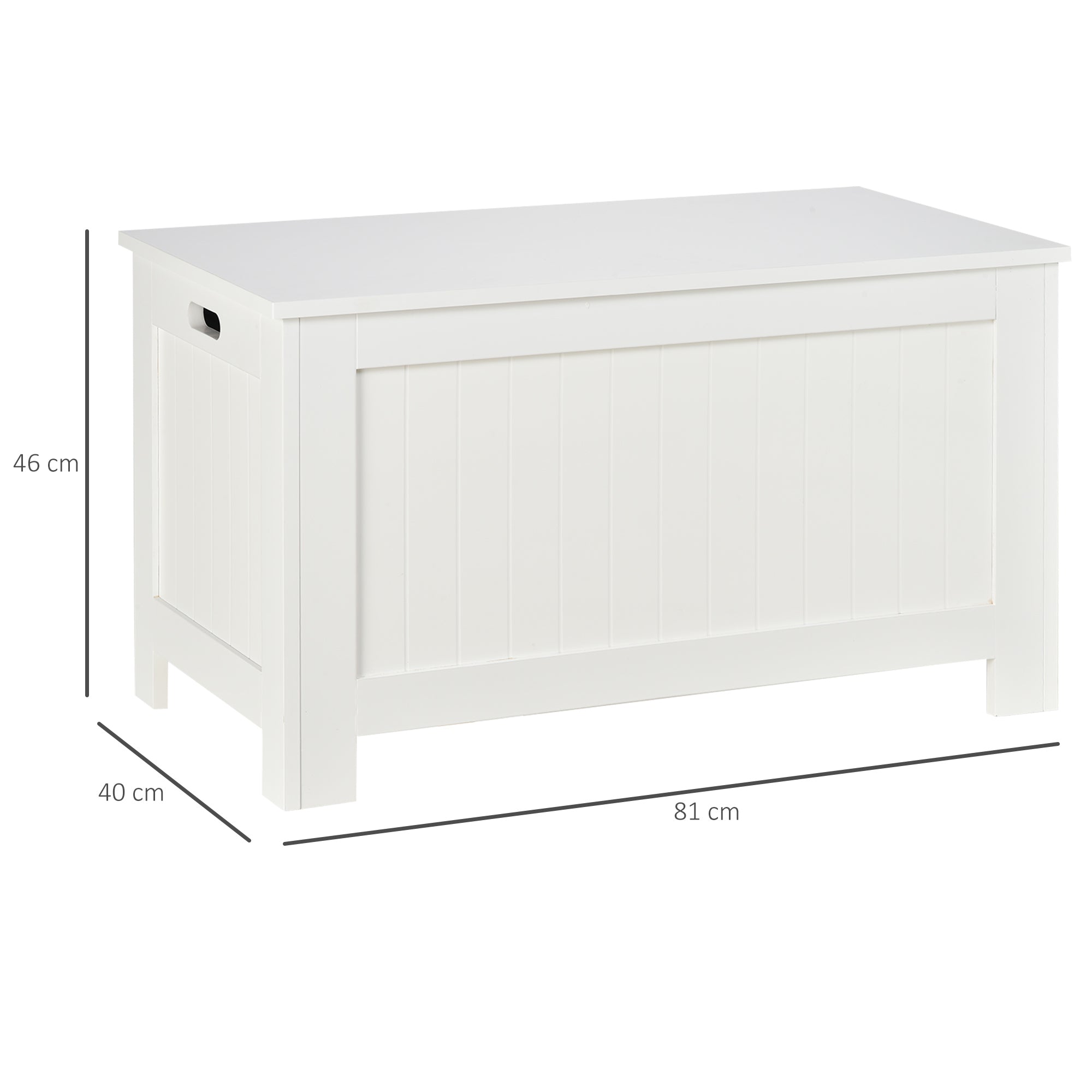 Bedroom Storage Trunk Storage Bench with Lid Versatile Storage Trunk with Safety Hinge for Hallway Living Room 81x40x46 cm White