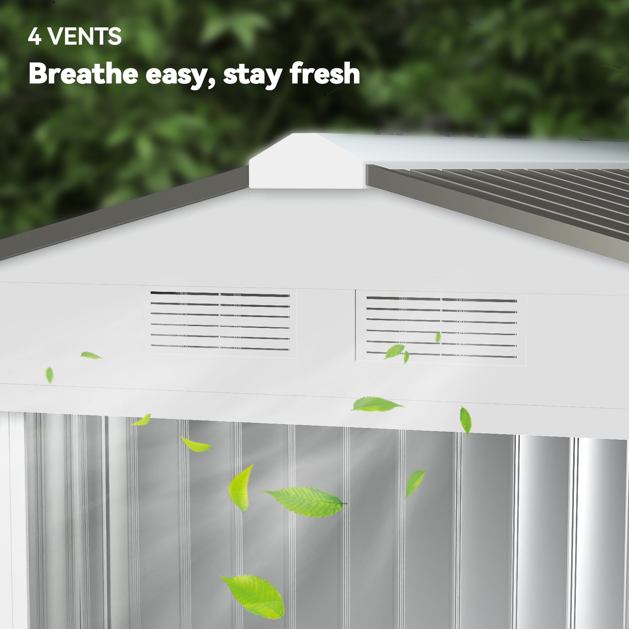 Garden Shed 2.5m² with Reinforcement Base No Floor 213x130x185 cm Outdoor Garden Shed with 2 Sliding Doors and 4 Windows for Tool Storage Silver