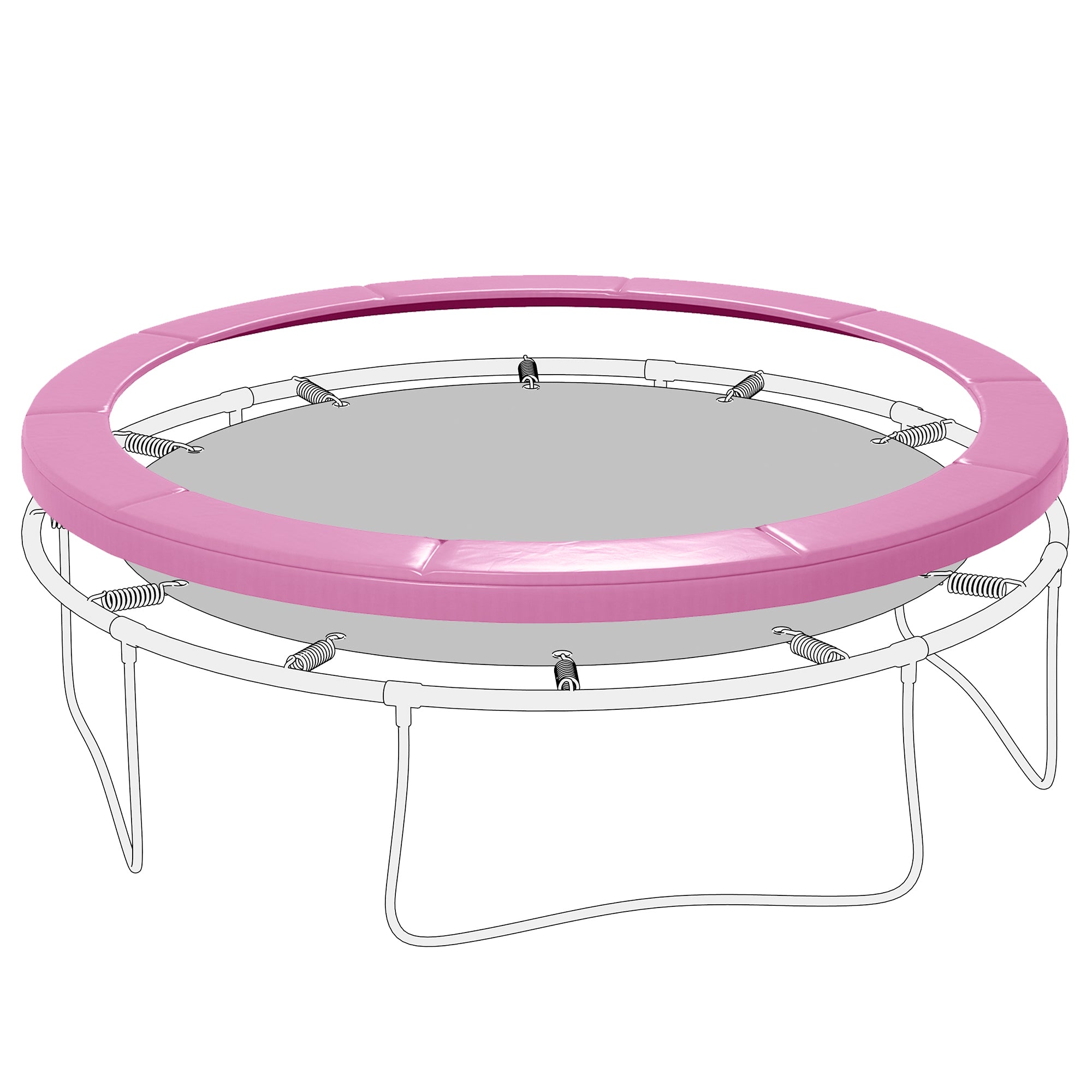 SPORTNOW 12 ft (366 cm) Trampoline Safety Pad — Tear-Resistant, UV-Resistant, Waterproof Spring Cover — Replacement Protective Padding, Pink