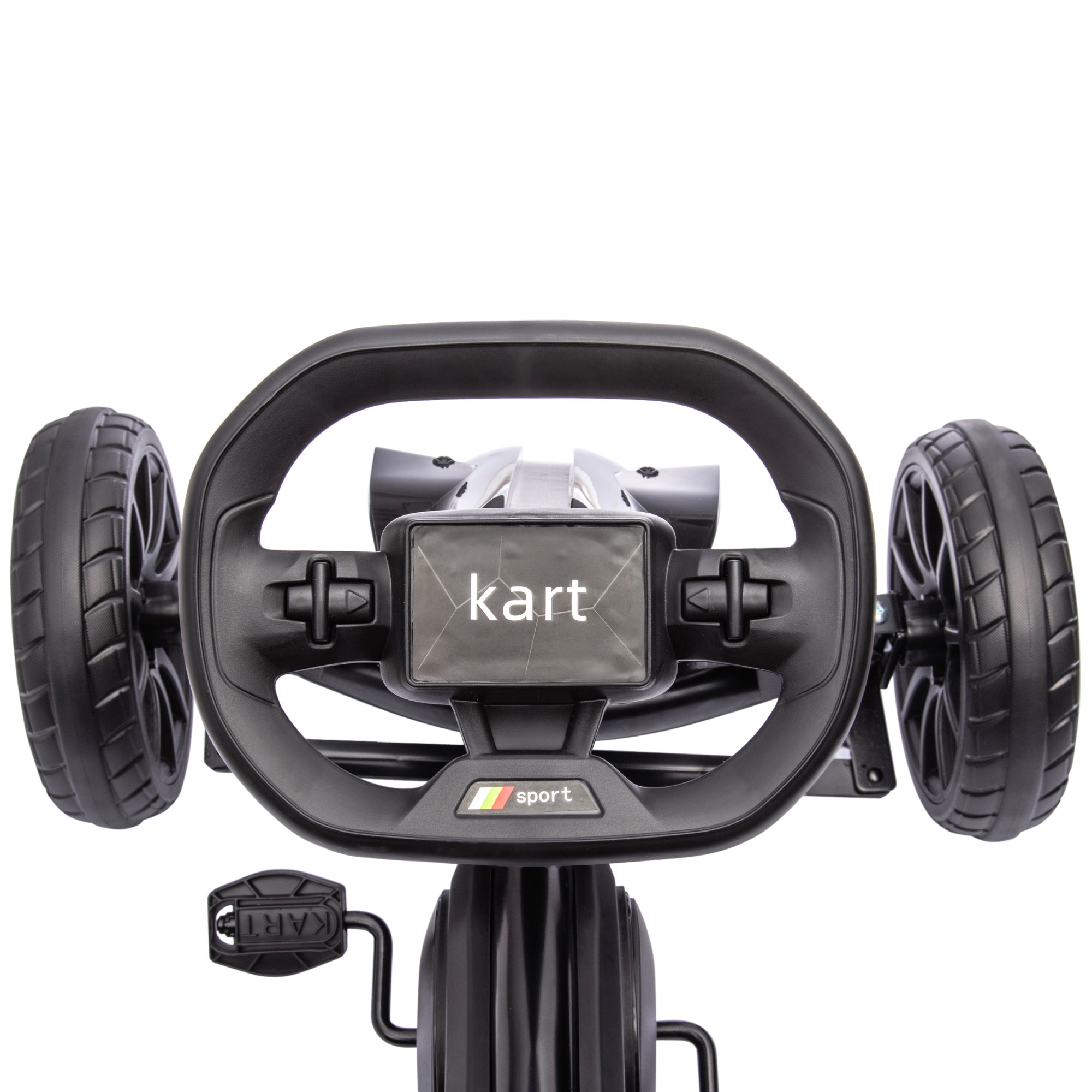 Go-Kart Pedal Car with Hand Brake, Adjustable Seat, Forward and Reverse Gears, Pedal Vehicle with EVA Wheels, Pedal, Kids Vehicle Kettcar for Children 3-8 Years Old Black