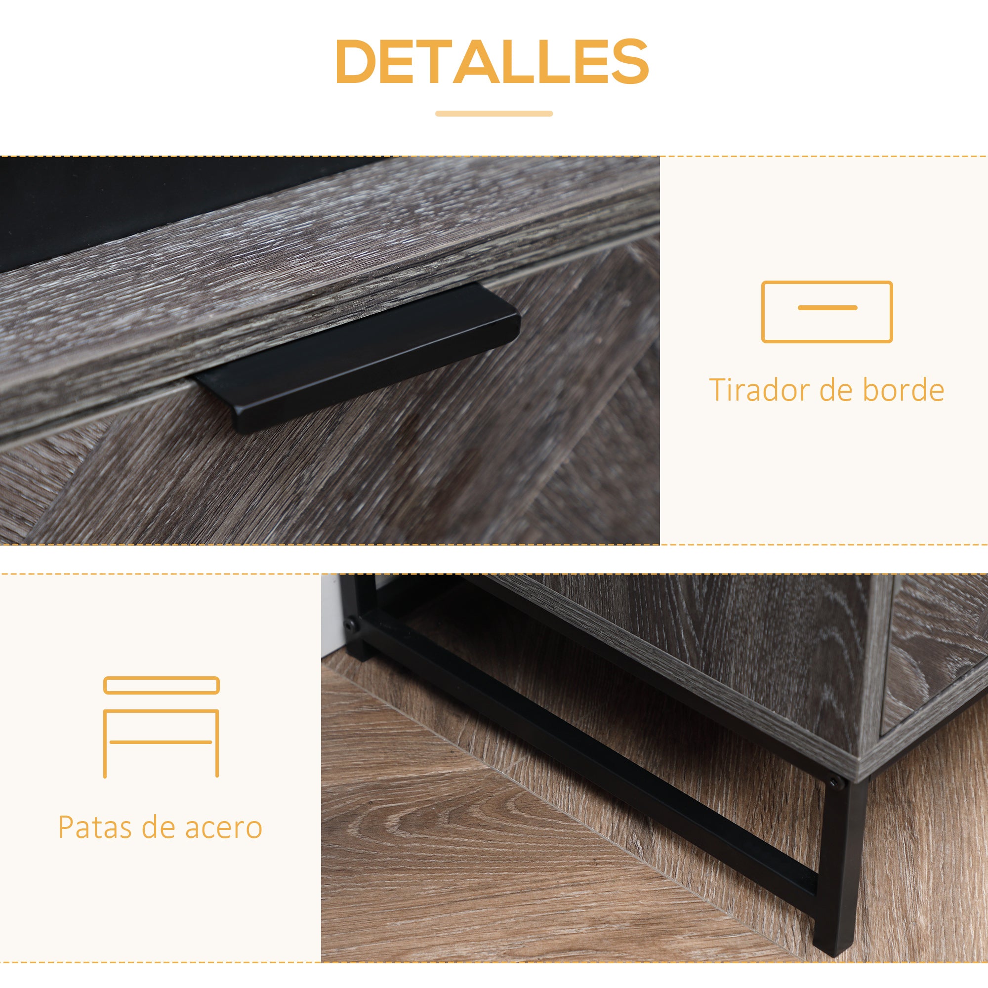 Nightstand Bedside Table with 1 Drawer Open Shelf and Steel Legs Industrial Style for Bedroom Living Room Office 40x40x52 cm Dark Grey