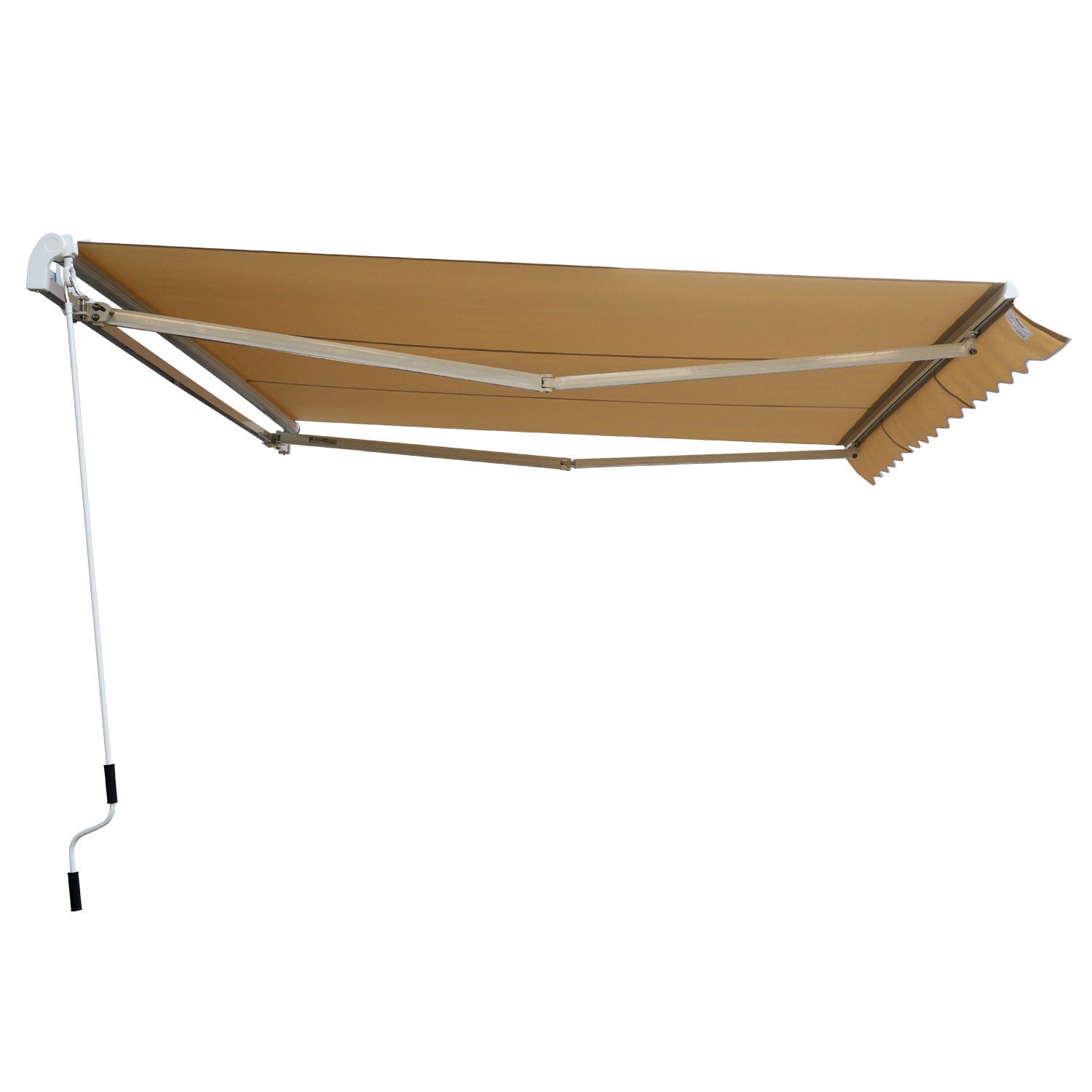 Articulated Arm Awning Adjustable Clamp Awning Terrace Awning 4.5 x 3m Sun Protection with Crank, Balcony Awning, Beige