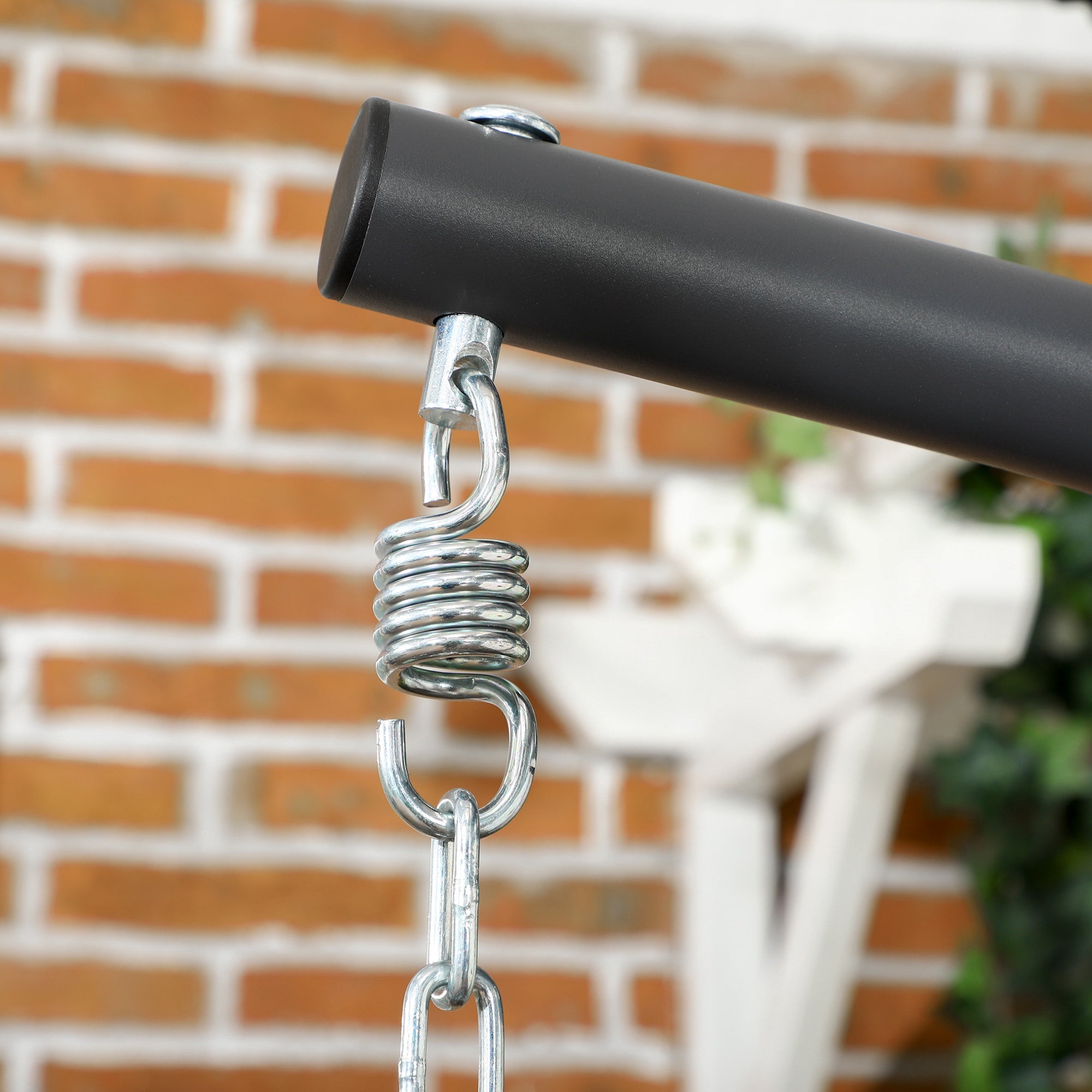 Rattan Hanging Chair Swing Basket Height 194 cm Indoor Outdoor including Stand, Foldable Hanging Basket, Cushion, for Patio, Garden up to 100 kg, Light Gray