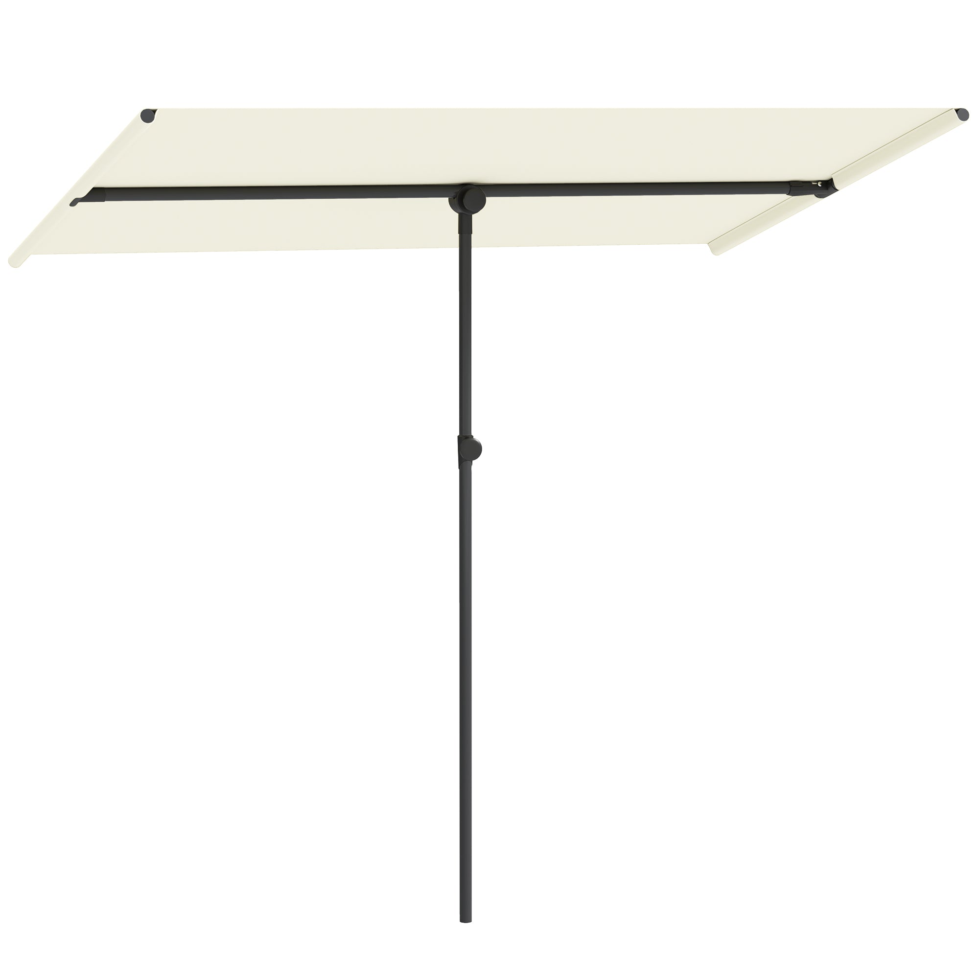 Umbrella 180 Degree Rotating Height Adjustable Garden Patio Umbrella with Aluminum Pole Market Umbrella Sun Protection Parasol Balcony Umbrella Sunshade for Balcony 150x205cm Beige