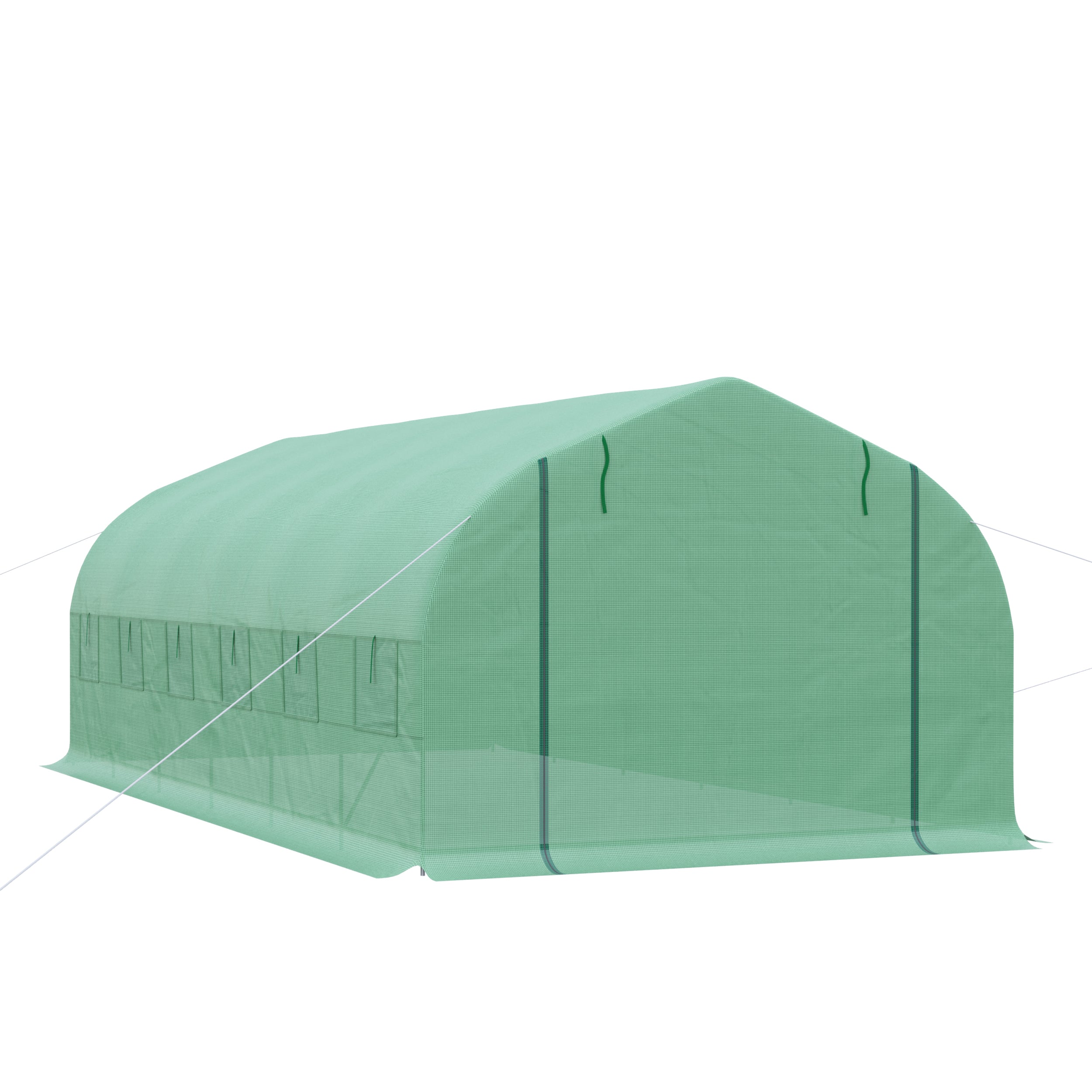 Outdoor Greenhouse Tunnel Greenhouse 6x3x2 m Large Garden Greenhouse with 12 Windows and Roll-Up Zipper Door Macro Metal Structure for Plant Cultivation Green