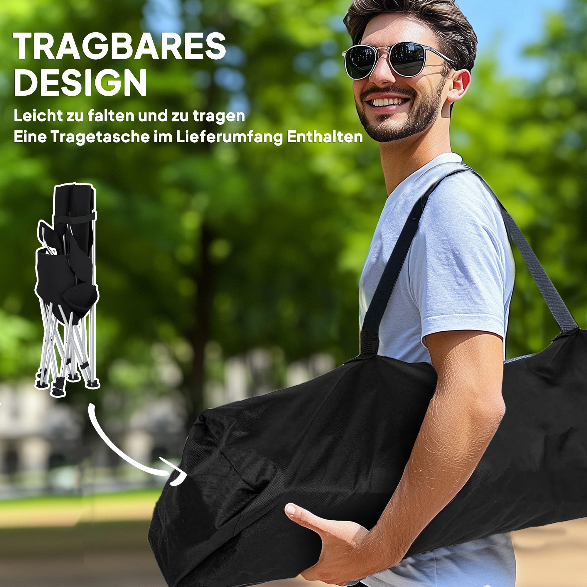 Set of 2 Folding Camping Chairs with Removable Footrest, Drink Holder, Headrest, Garden Chair, Supports 120kg, Lounger for Adults, Folding Chair, Beach Chair, Camping Chairs