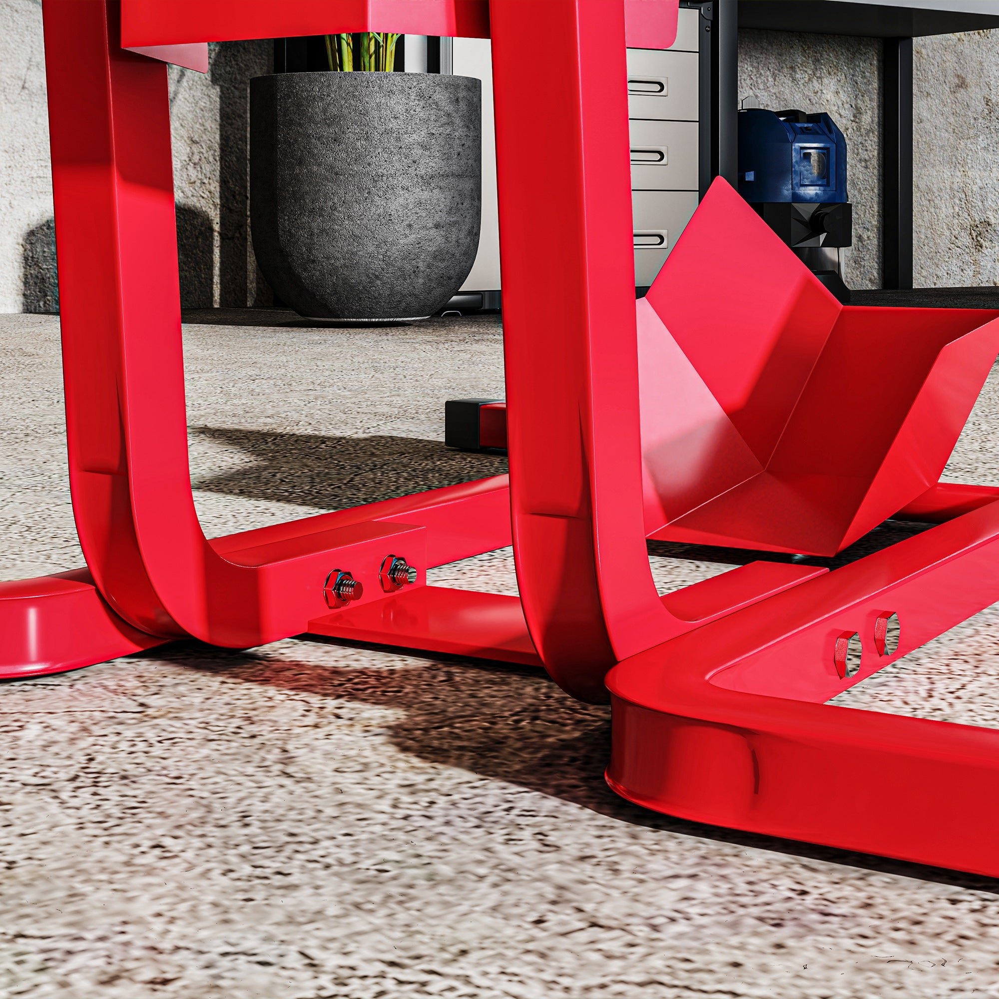 Motorcycle lift stand workshop wheel support motorcycle stand motorcycle stand - wheel chock 17 to 21 inches red epoxy metal