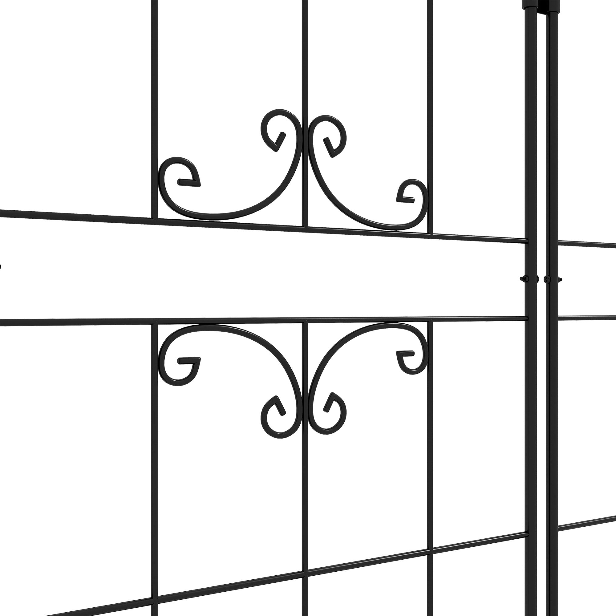 Set of 2 garden trellises, metal climbing plant support, 50W x 181H cm, black