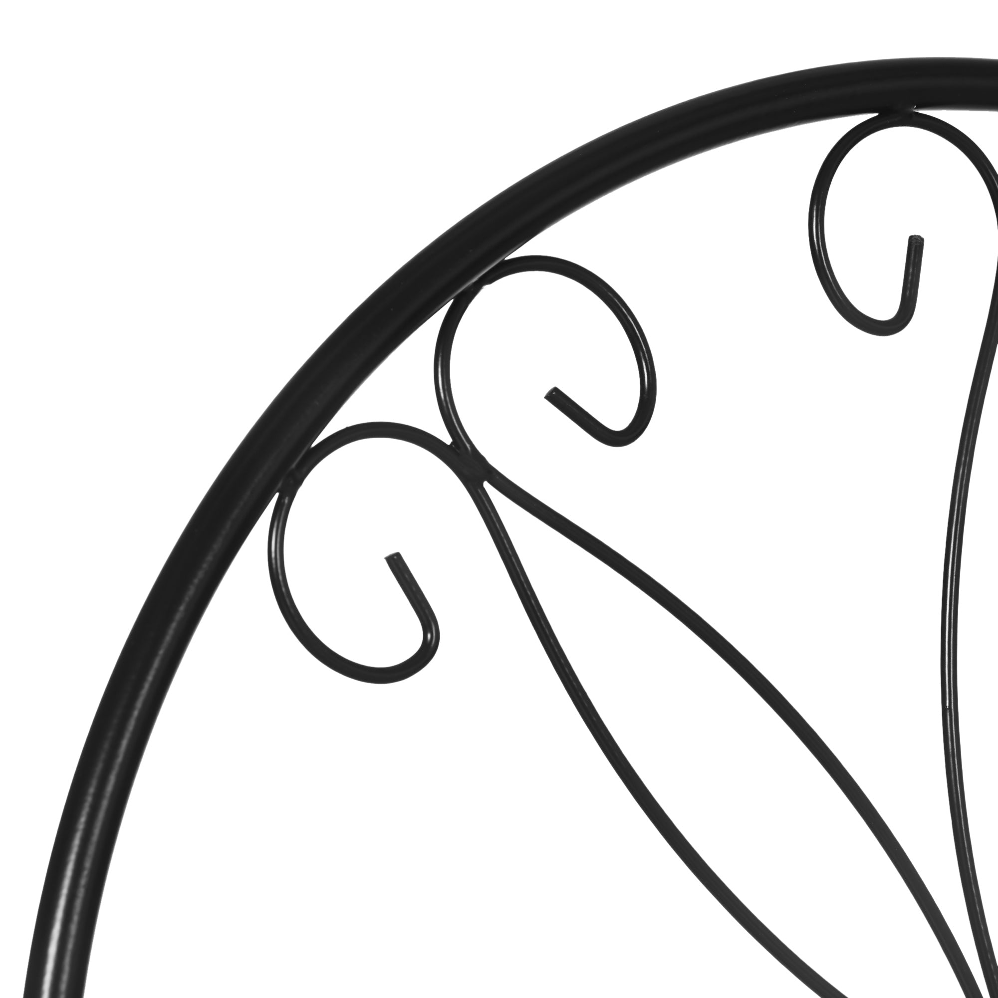 Set of 2 garden trellises, metal climbing plant support, 50W x 181H cm, black