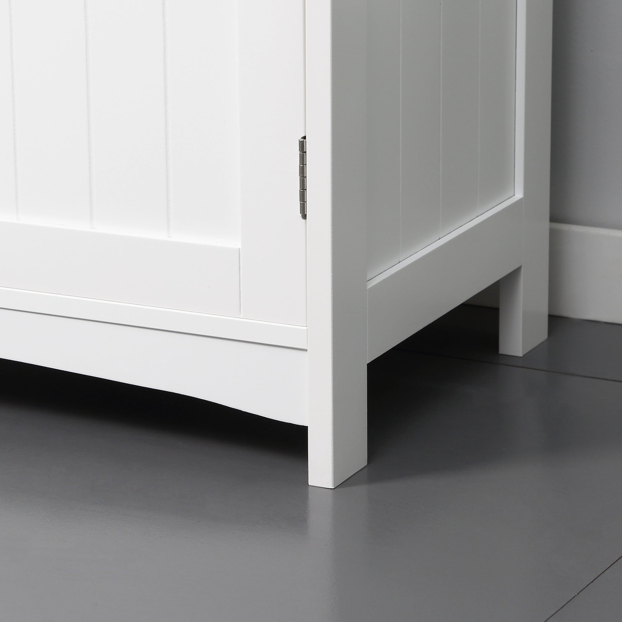 Bathroom Vanity Unit Under Sink Cabinet with Double Doors, Adjustable Shelf, 60 x 33 x 60 cm, White