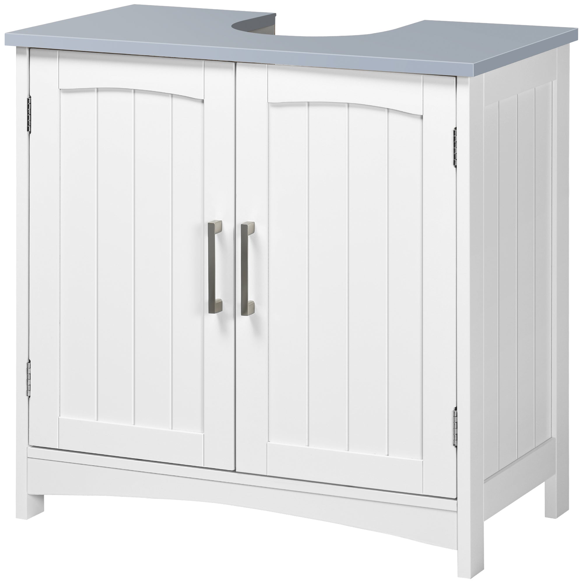 Bathroom Vanity Unit Under Sink Cabinet with Double Doors, Adjustable Shelf, 60 x 33 x 60 cm, White