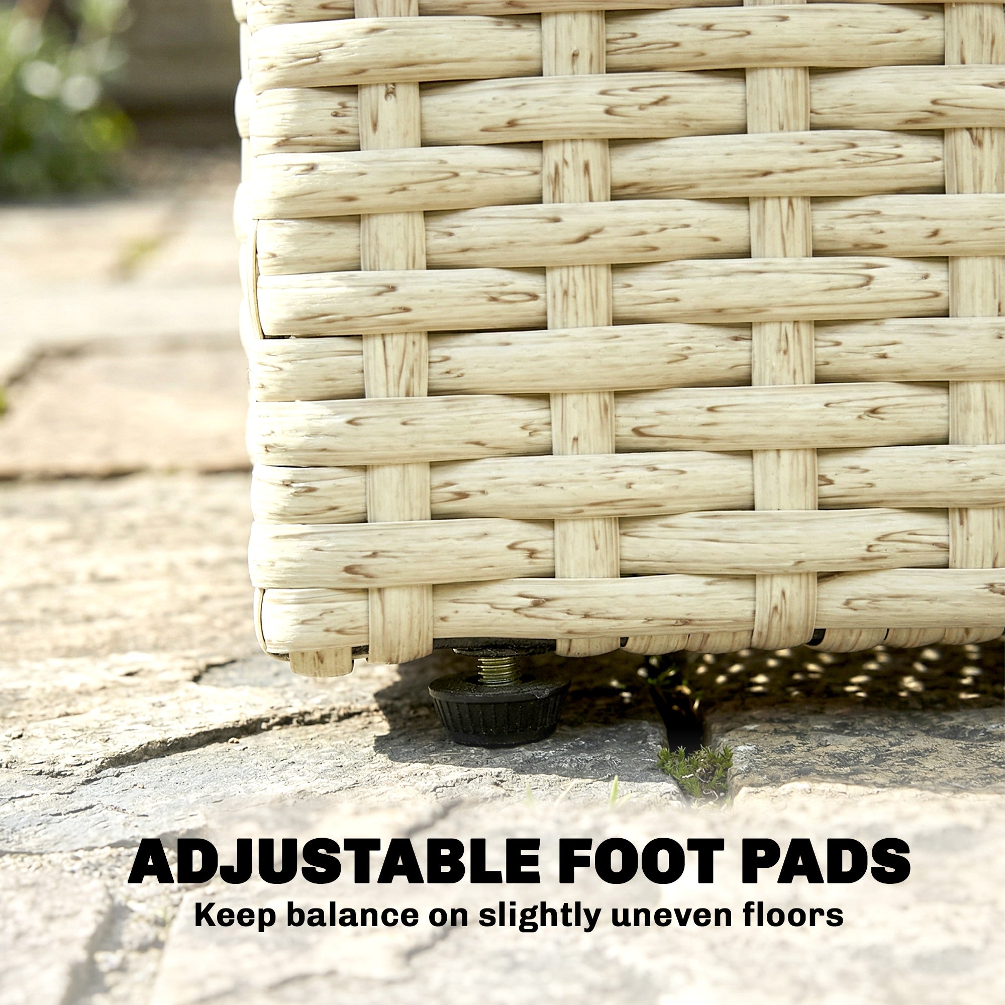 Rattan Planter with Trellis, Large Outdoor Raised Garden Bed with Liner for Vines, Herbs, Vegetables & Flowers, 31.5 x 11.8 x 64.2 in, Beige