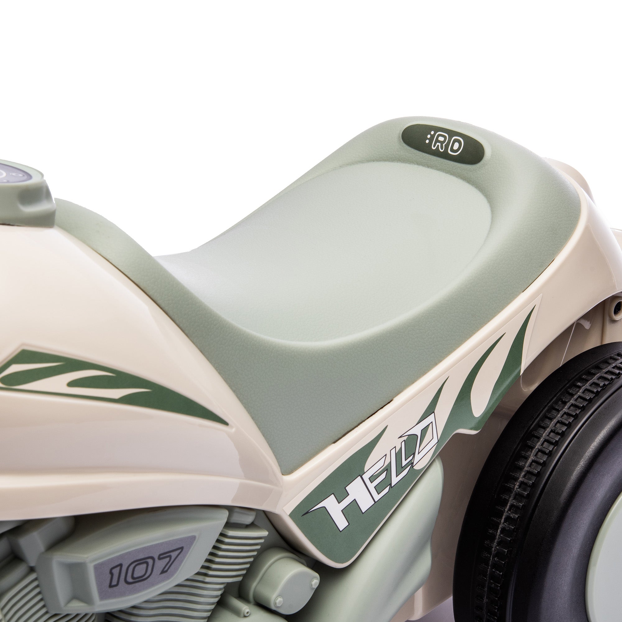 Children's Motorcycle, Slide Car with Music, Kids Vehicle, 1.5V Baby Car with Bubbles, Tricycle Kids Motorcycle for Children 2-5 Years, up to 30 kg Load Capacity, Cream White