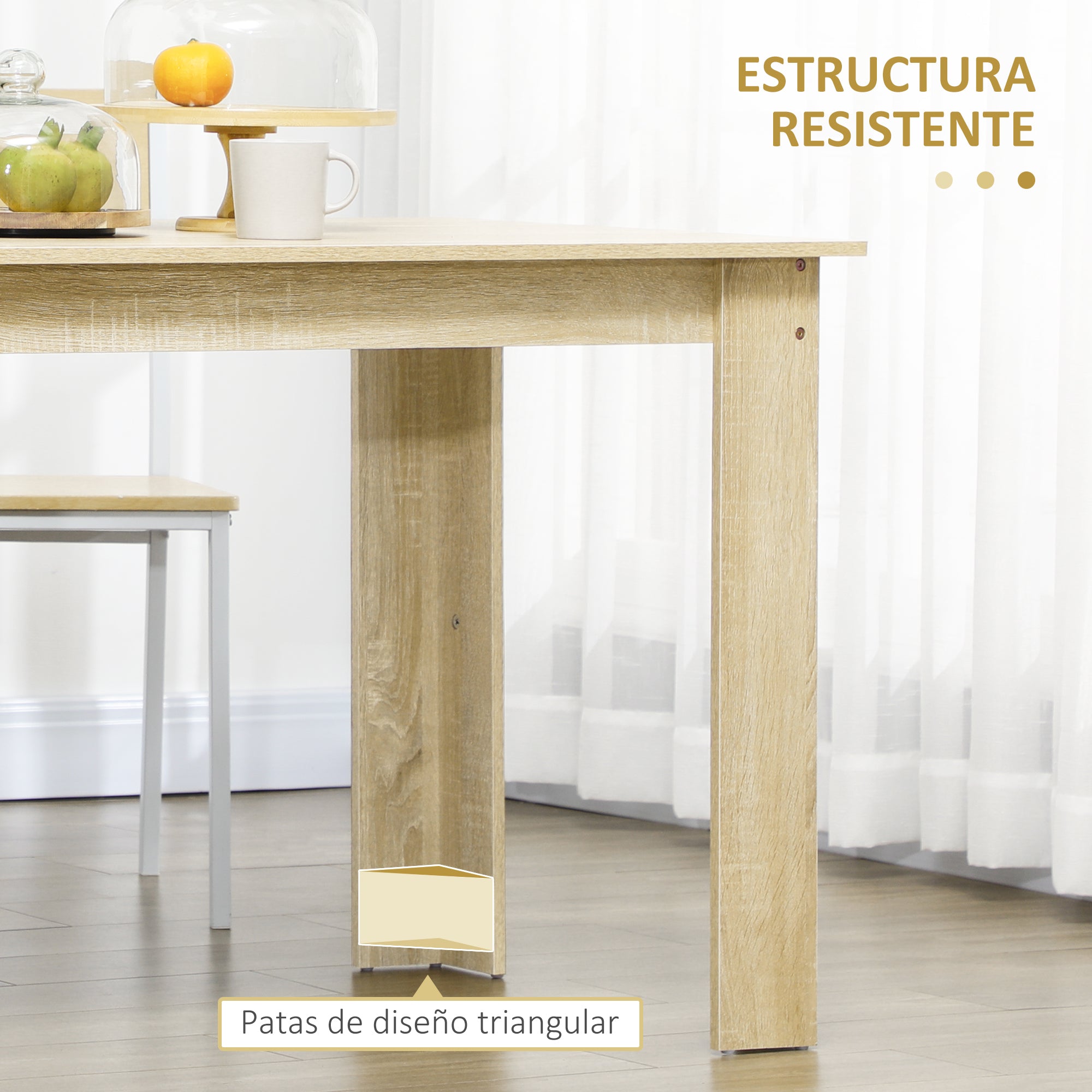 Dining Table for 4-6 People Rectangular Kitchen Table Modern Style 110 lbs Load Capacity 47.2"L x 27.2"W x 29.5"H Oak