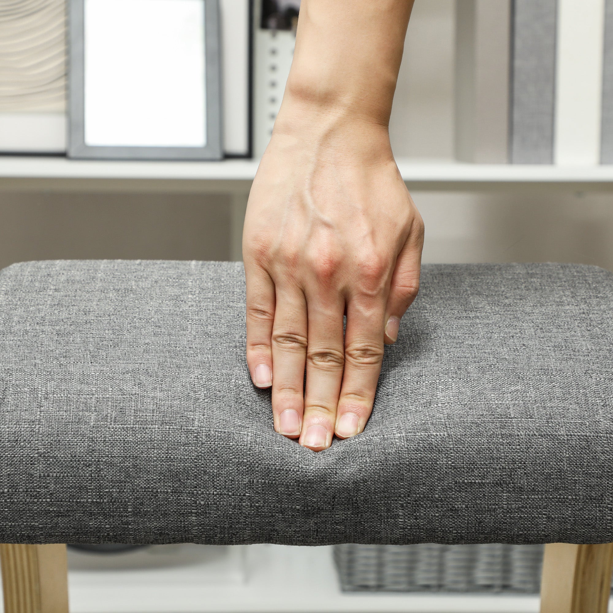 Ergonomic Kneeling Chair, Wooden Kneeling Chair, Office Chair for Home Office, Health Chair to Improve Posture, Gray